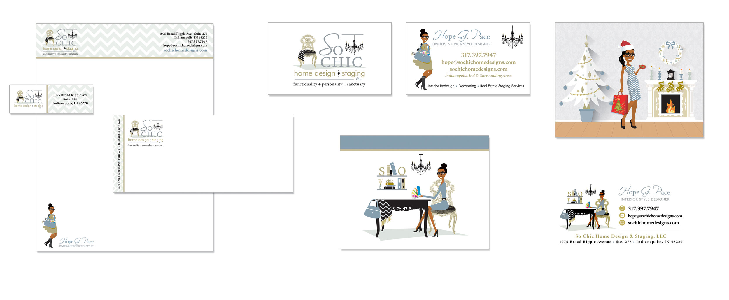   LOGO + ID SUITE: Business Card | Letterhead | Envelope | Note Card | Label | Holiday Card | Email-Signature Design  