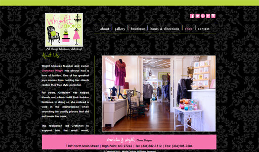 Custom Website Design for cute girly clothing &amp; accessory boutique - High Point NC