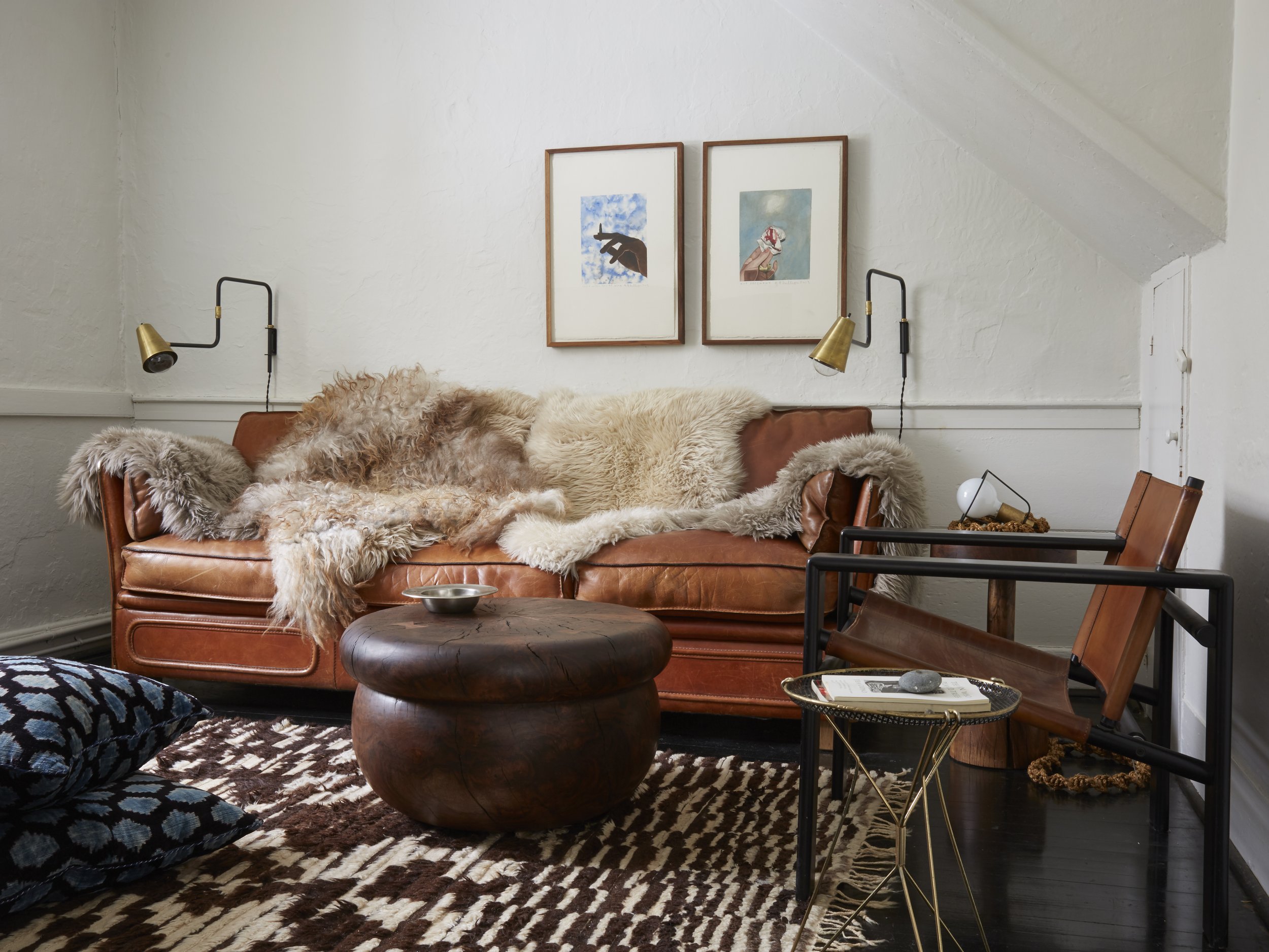Scandinavian luxe TV sitting room designed by Elaine Santos Design
