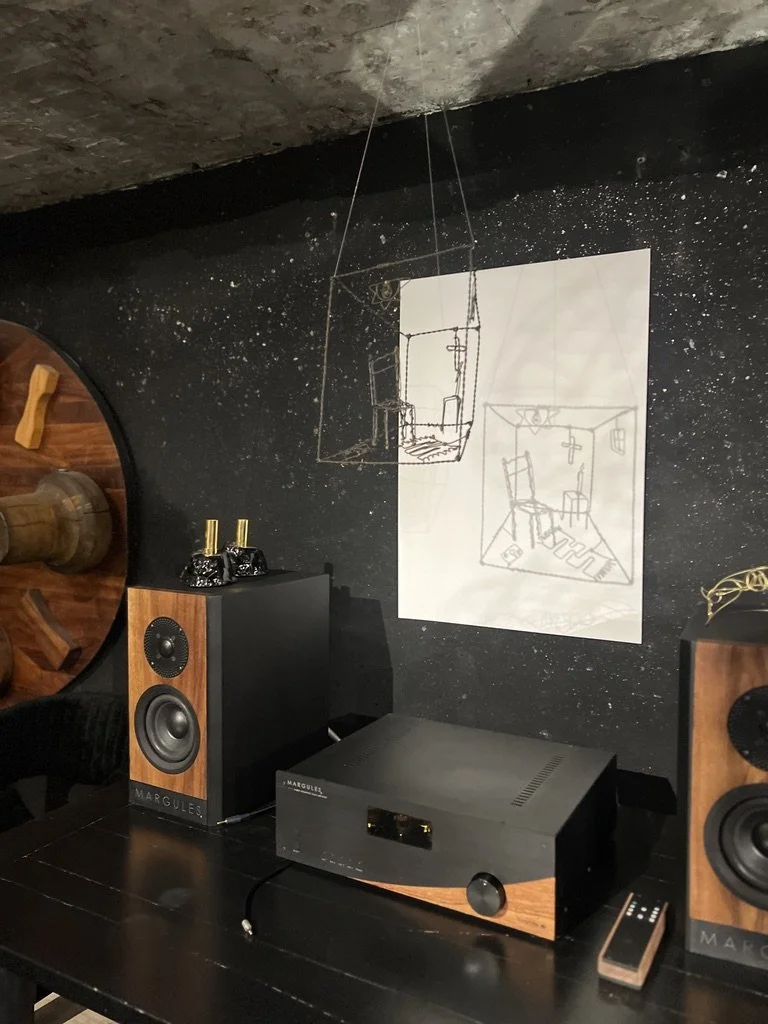 vintage sound system and art in Bomboti Mexico City