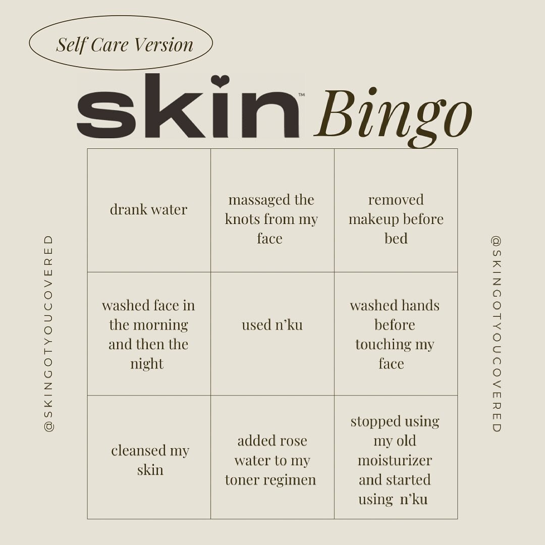 Play the #bingochallenge with skin and get up to $30 off of your order (orders larger than $50) 
#skincare #rebranding #sale #nku