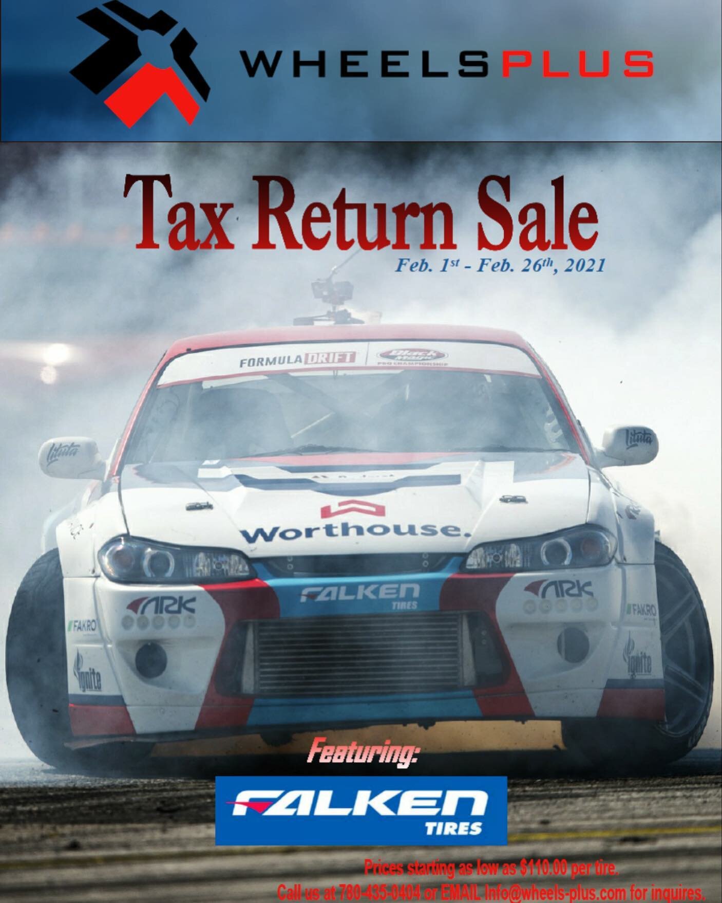 Happy February 1st! That means it&rsquo;s time for our Falken Tire group buy. Sale ends February 26th so get your order in as soon as possible! @falkentire #wheelsplus #tiresale #groupbuy #edmonton #yeg #780 #alberta #falken #taxreturnmoney