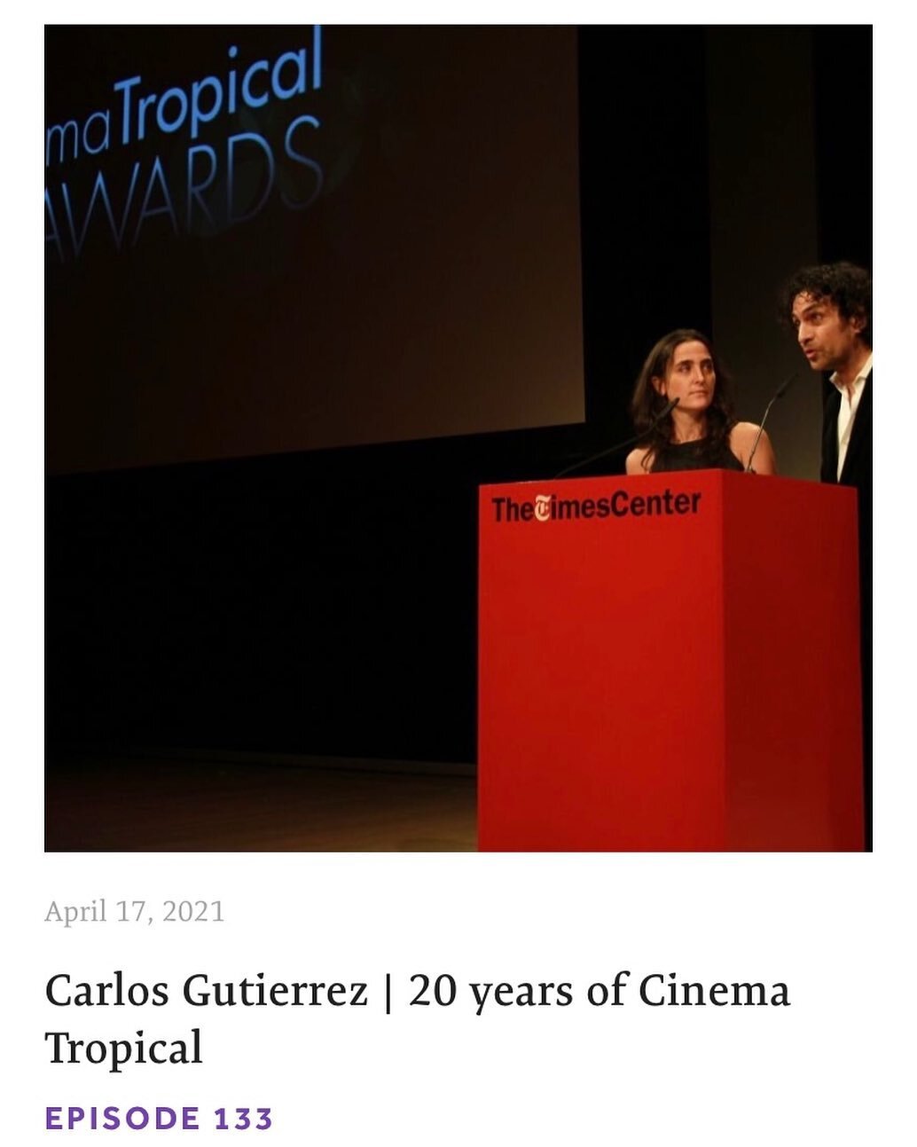 I&rsquo;m back on Notes From A Native Daughter with the amazing Carlos Gutierrez - Happy Anniversary Year @cinematropical 
Thank you Carlos for the great talk, always. 
*Link on bio
#latinamericancinema