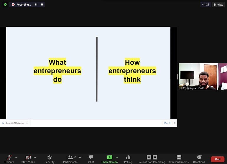 We had @mr.inspired do an entrepreneurship workshop called &laquo;&nbsp;The Side Hustle&nbsp;&raquo; He brought the youth into the mindset of an entrepreneur and business person. On the spot we thought of a solution to a problem and created a busines