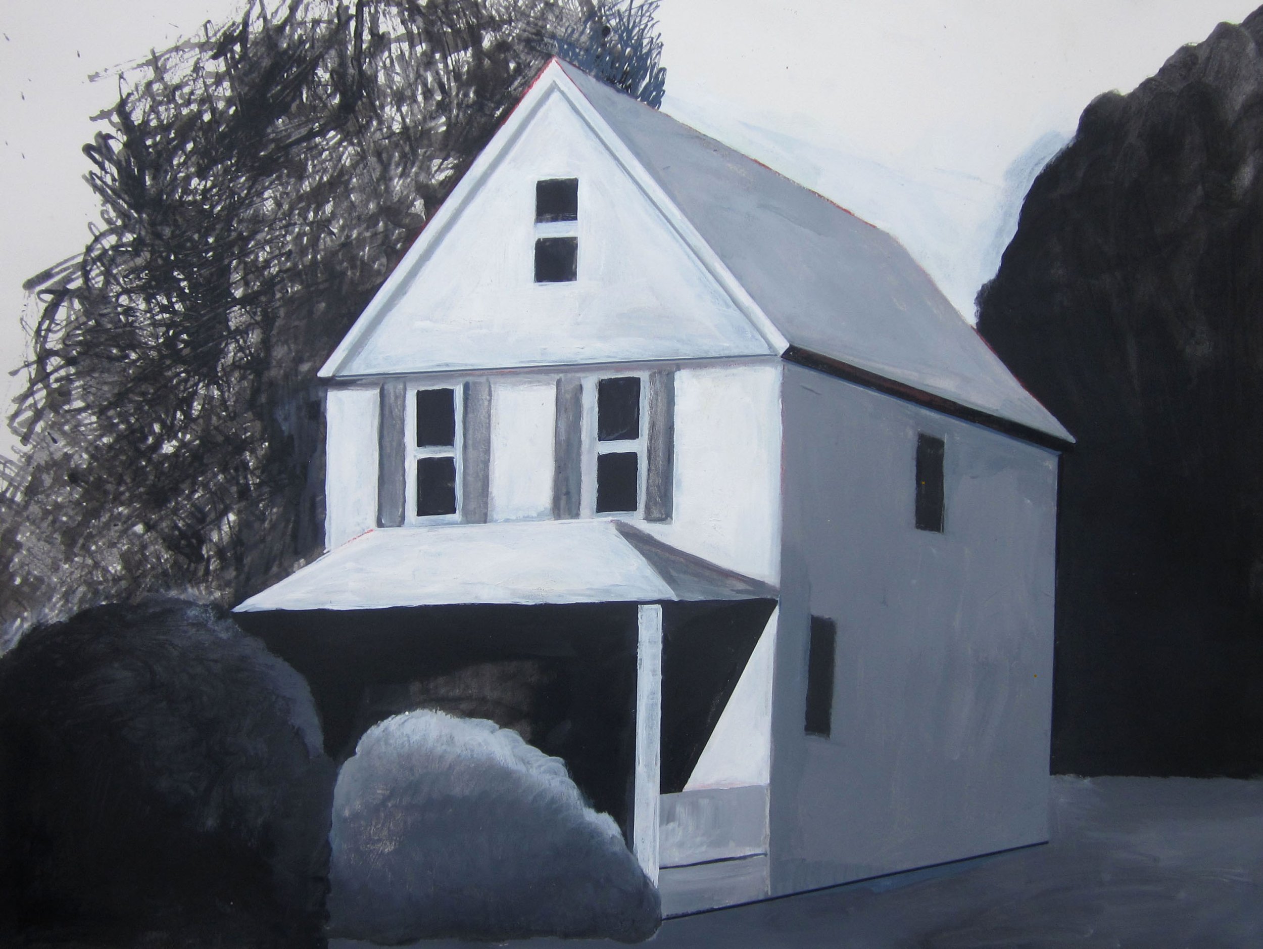 Diane Pribojan. Study of a House, Mixed media, 30in x 36in, 2023