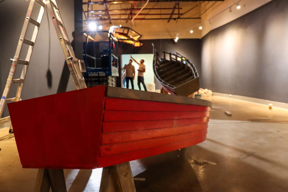 12.  Spaces for Discovery, Process photo for image 11, Saugatuck Center for the Arts central gallery (2021).