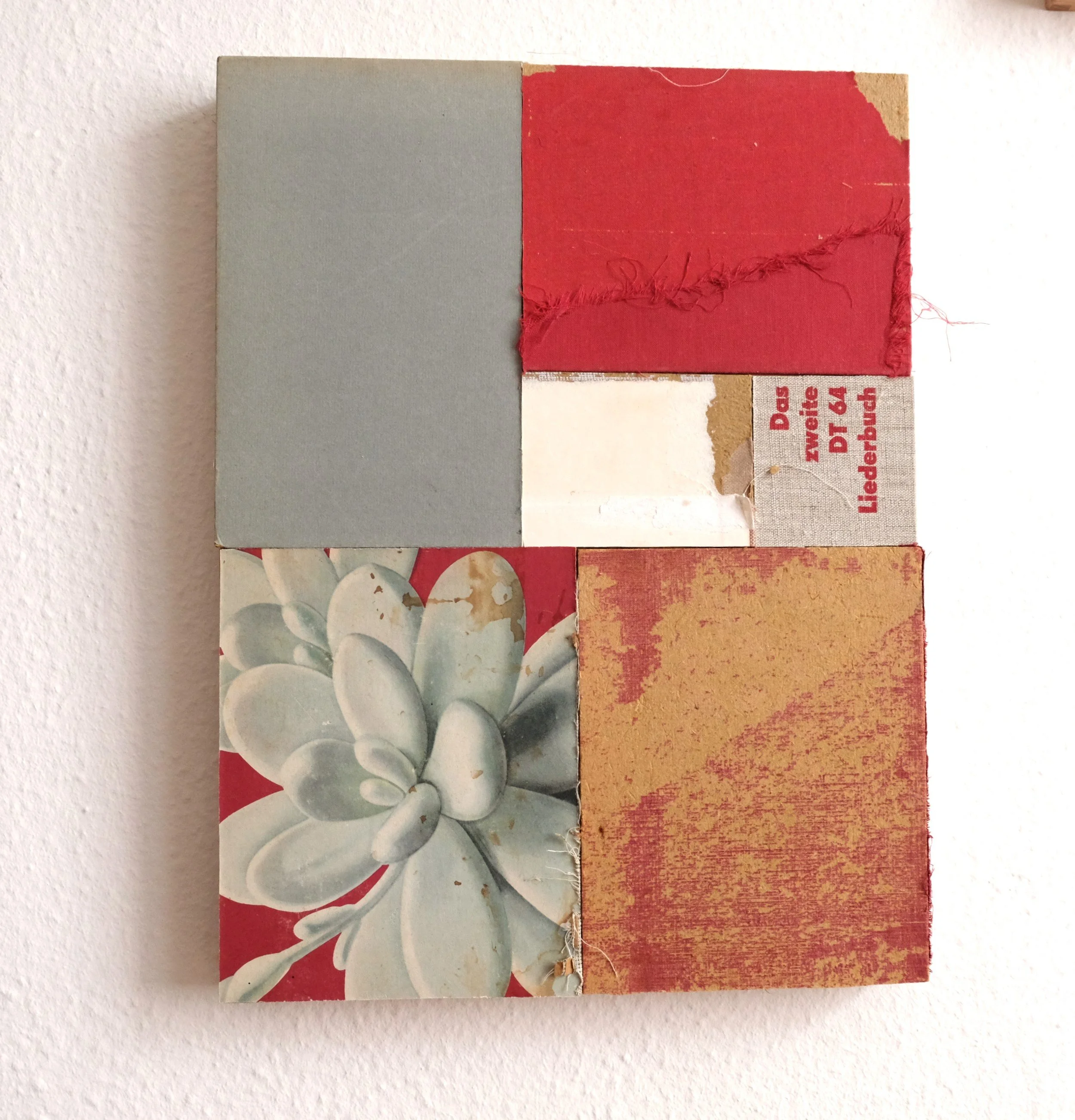 Title- Paradise lost  red - Bookboards on wooden panel- Size 30 x 40 cm 2024.JPG