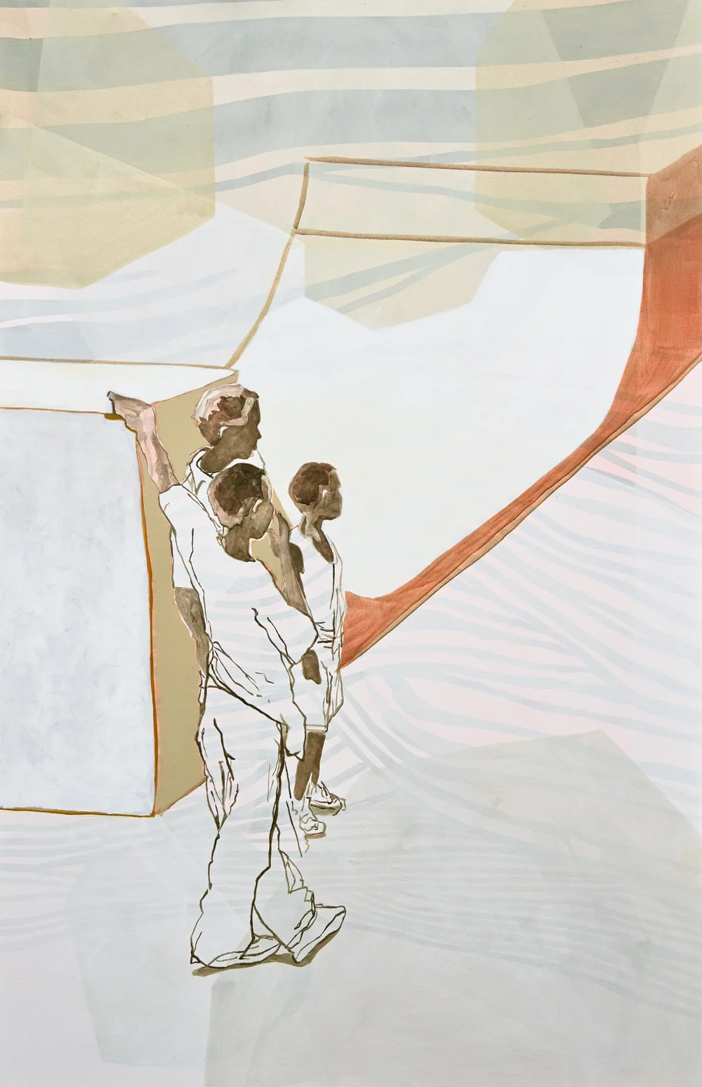 Flow 2025 acrylic paint oil paint on  canvas 87x55 inches