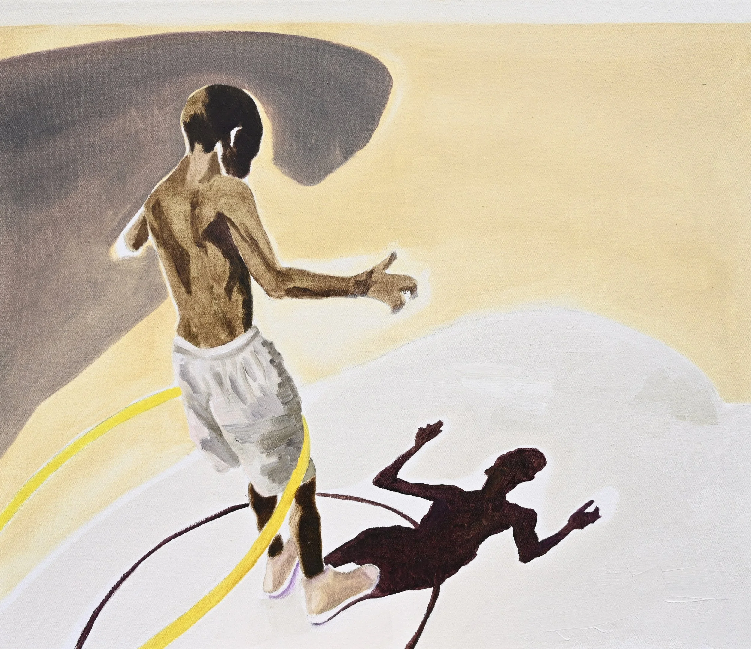 Hula Hoop 2022 acrylic paint oil paint on canvas 24x28 inch