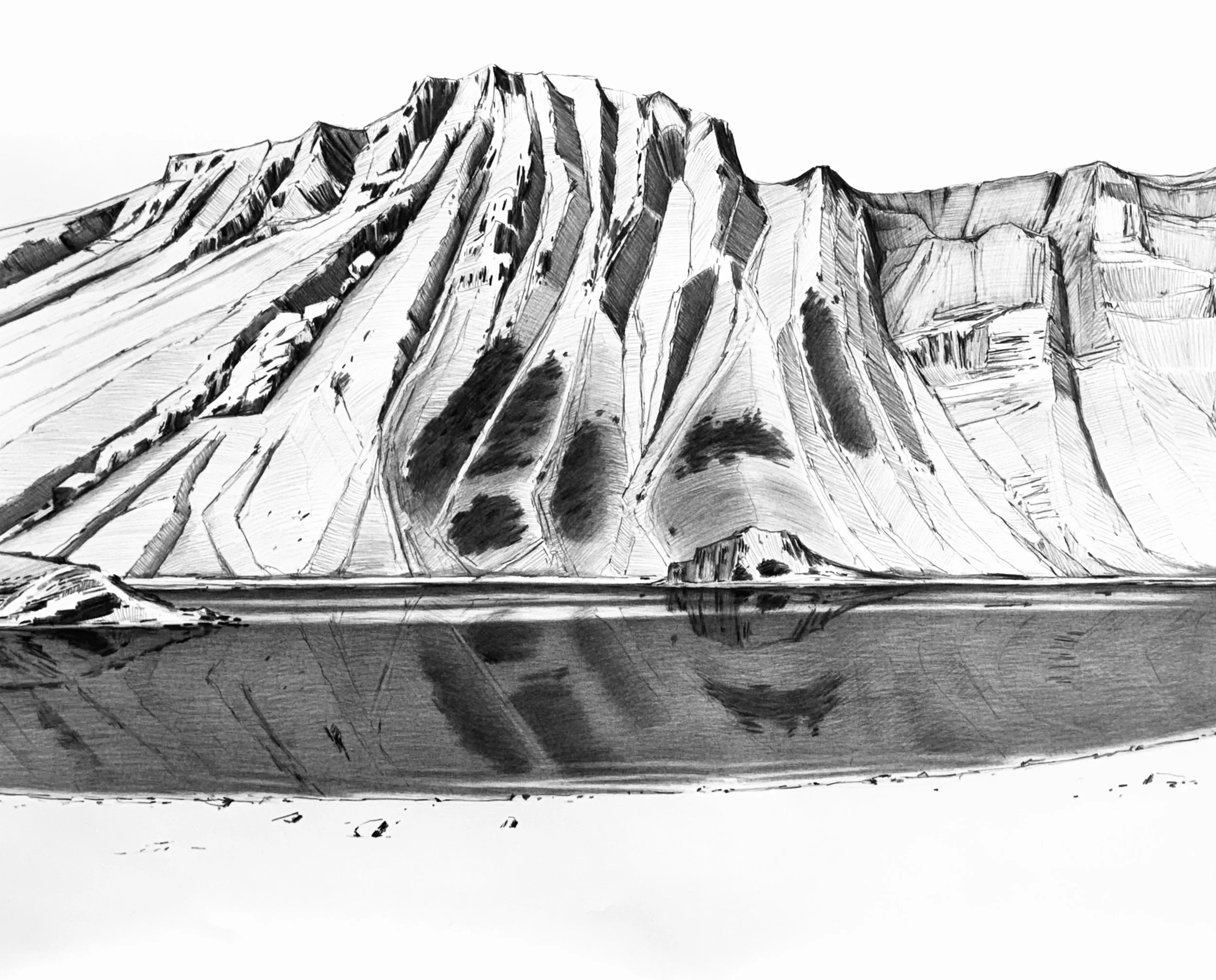 Big Lost Lake, High Alpine, 30x40, kohinoor pencil on bristol, 2025