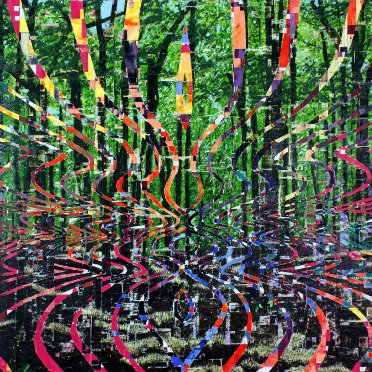 Zach Van Horn. "Permission To Be Lost", oil and acrylic on paper on wood panel, 20" x 20", 2024