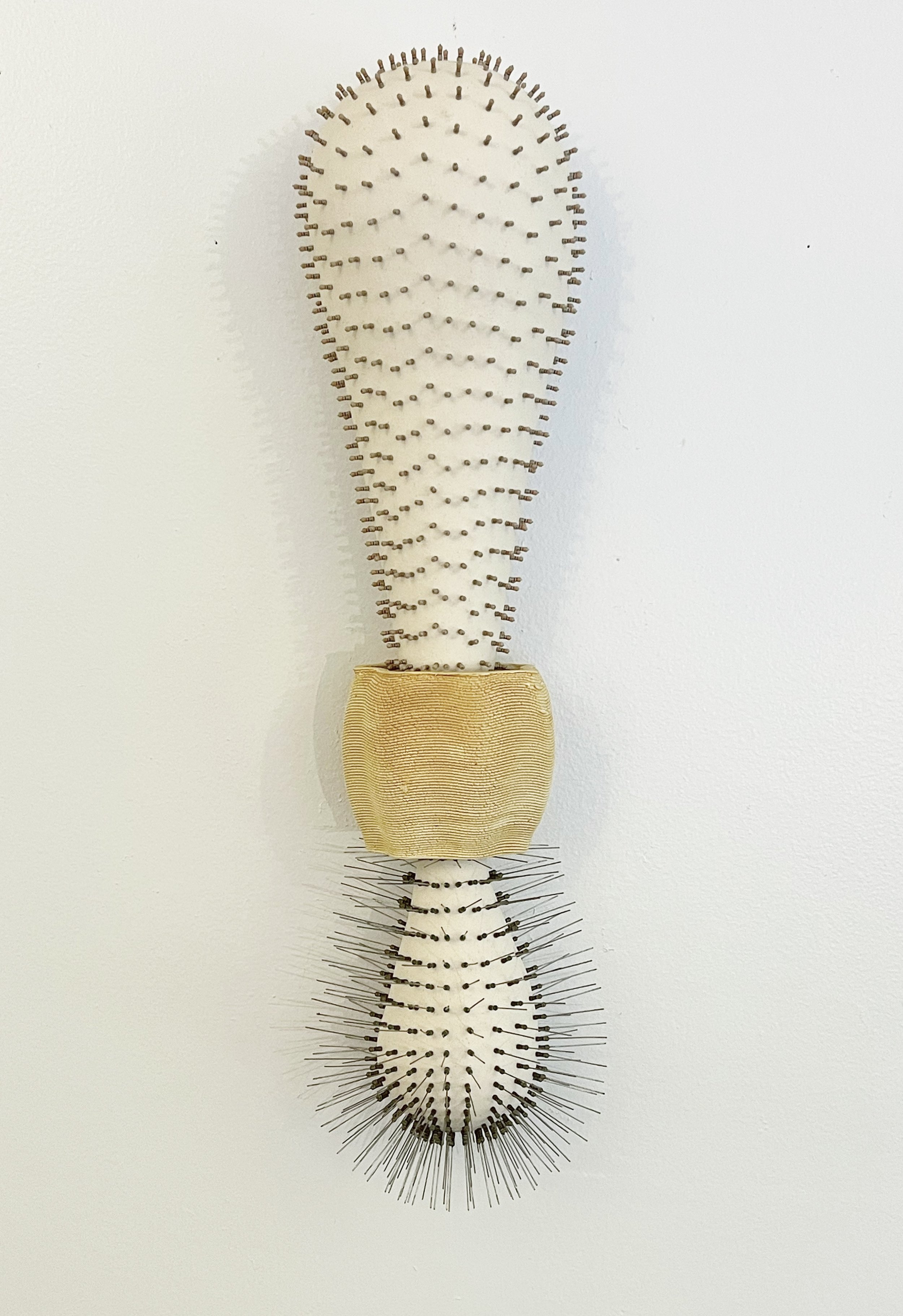 Mitra Fabian. Come through, 3-D printed and hand-built ceramic, resistors, 20"h x 8"w x 6"d