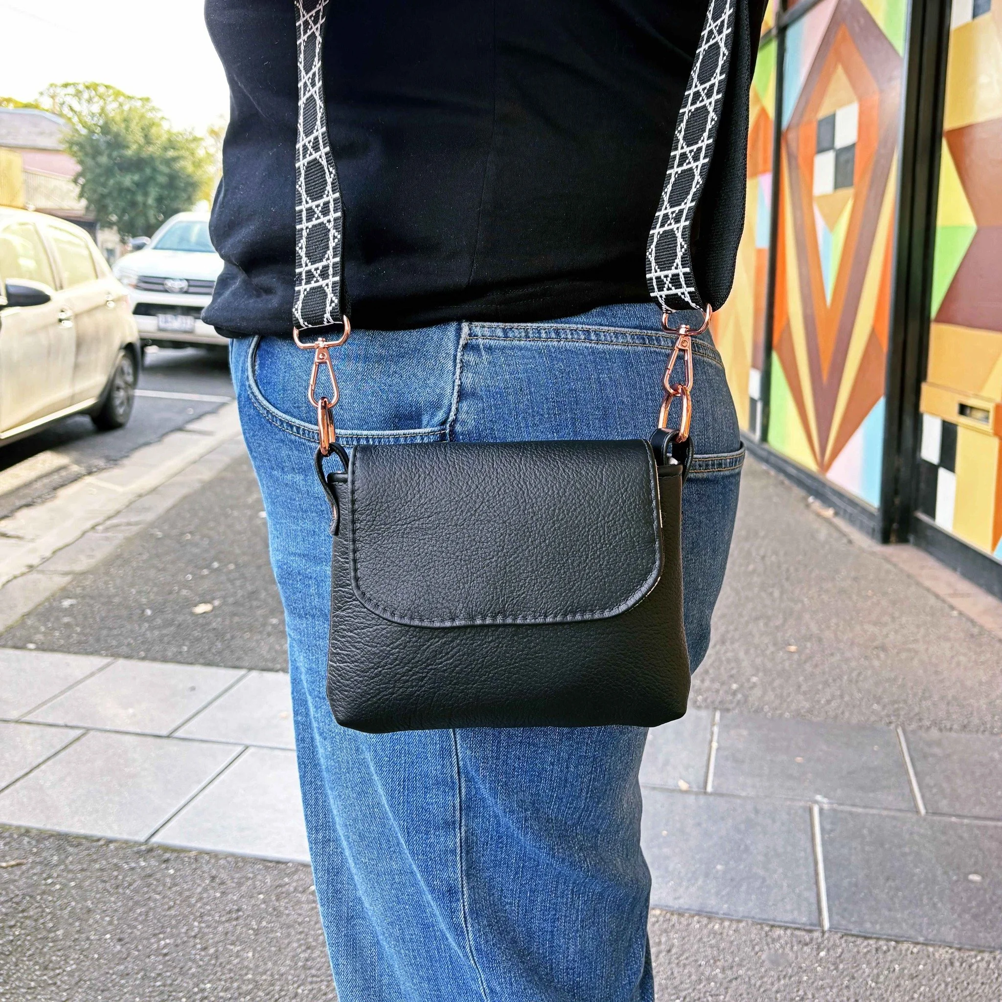 Small &amp; mighty. 
A self patterned bag that fits the essentials, exactly.