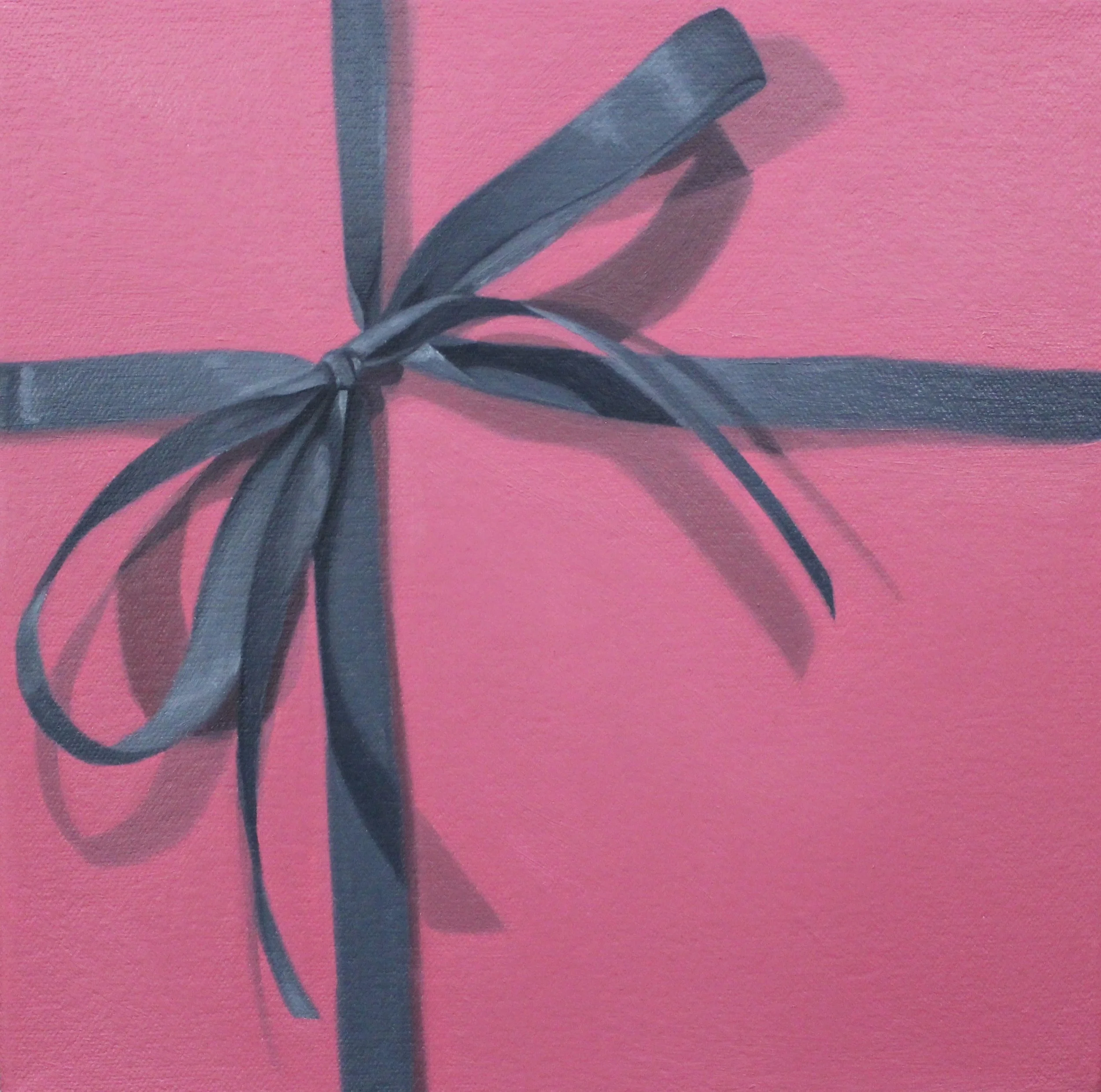 The Pink Gift Tied in Grey Ribbon