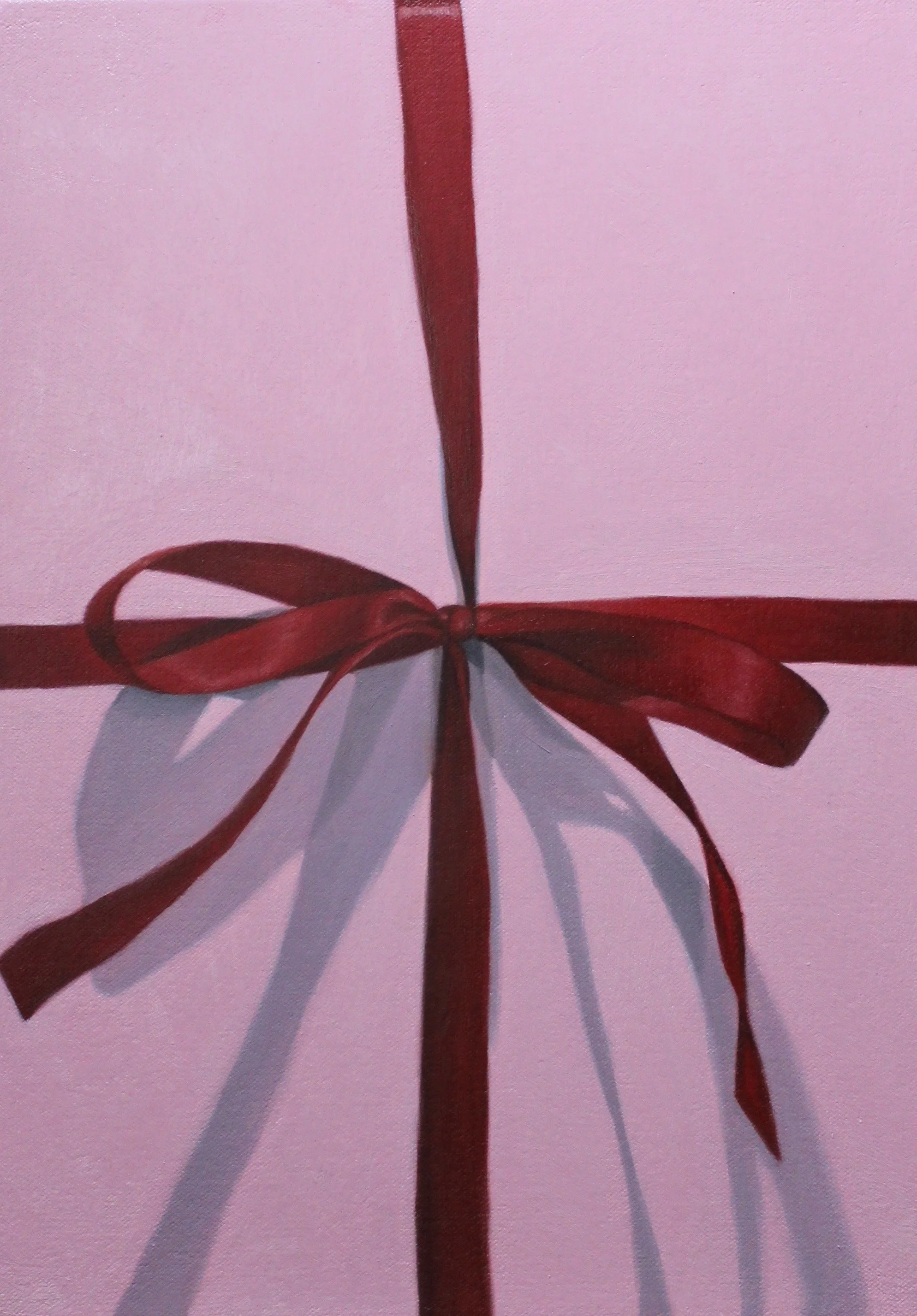 The Pink Gift Tied in Red Ribbon