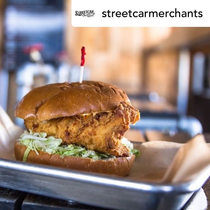 Repost from : @streetcarmerchants &ldquo;Food is symbolic of love when words are inadequate&quot; 😋
OG: A Fried Chicken Breast, Shredded Lettuce, Pickles, Mayo, Brioche Bun
Share then love with our online ordering! Order on our website
#orderfood #f