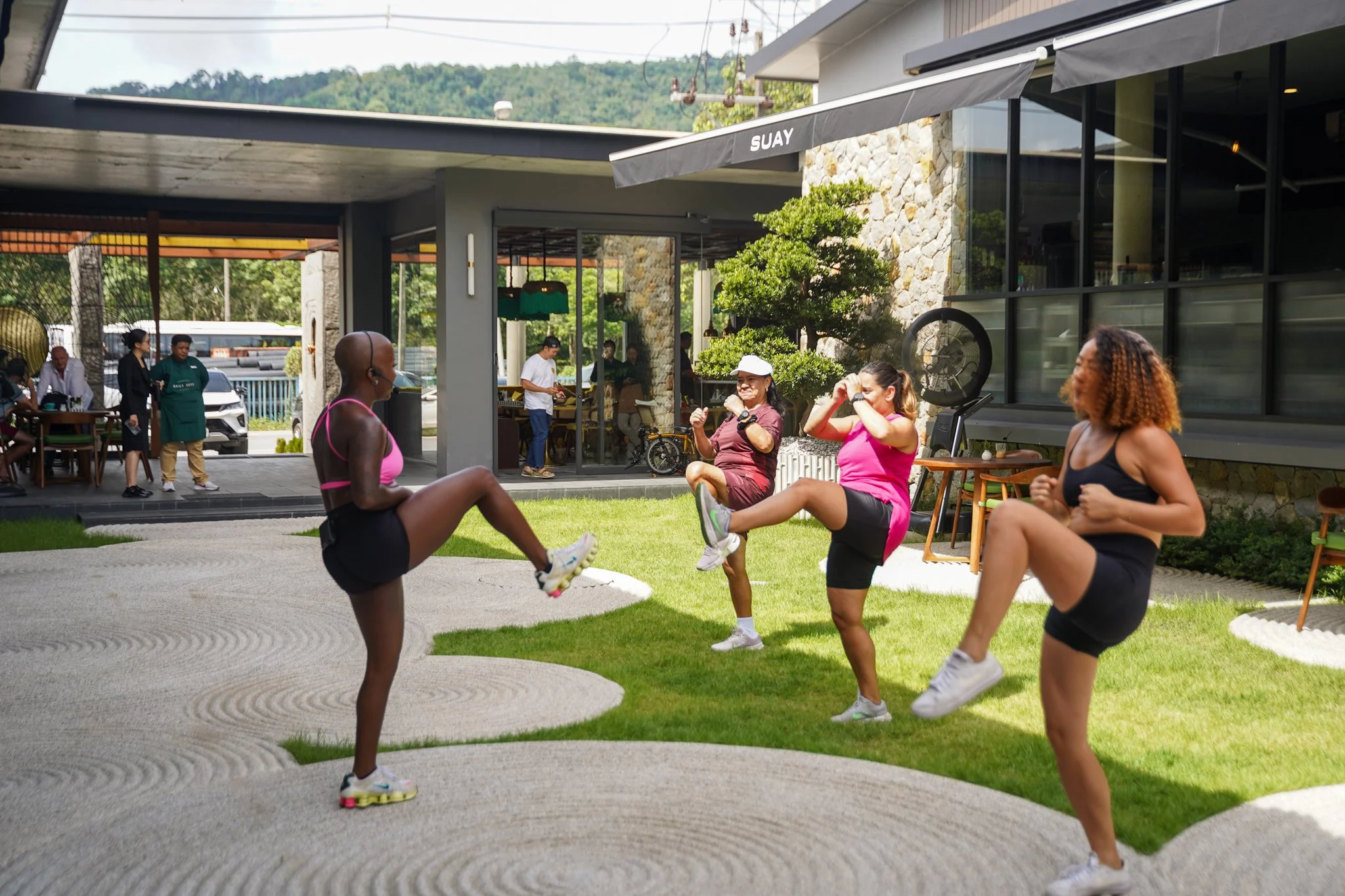 Kitana Holland hosted a dance fitness class, LIT MOVES, in Thalang, Phuket, Thailand.
