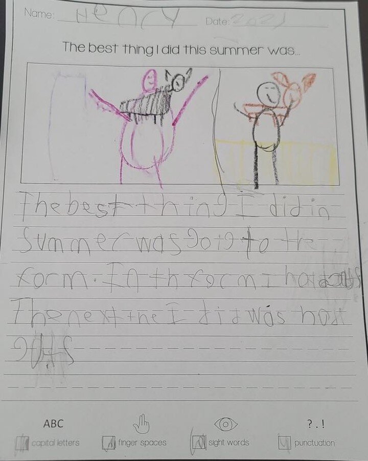 One of our guests was kind enough to share their child&rsquo;s awesome drawing and kind words:

&ldquo;The best thing I did this summer was go to the farm. In the farm I got to hold cats. The next thing I did was hold goats.&quot;

Thanks Henry! You 