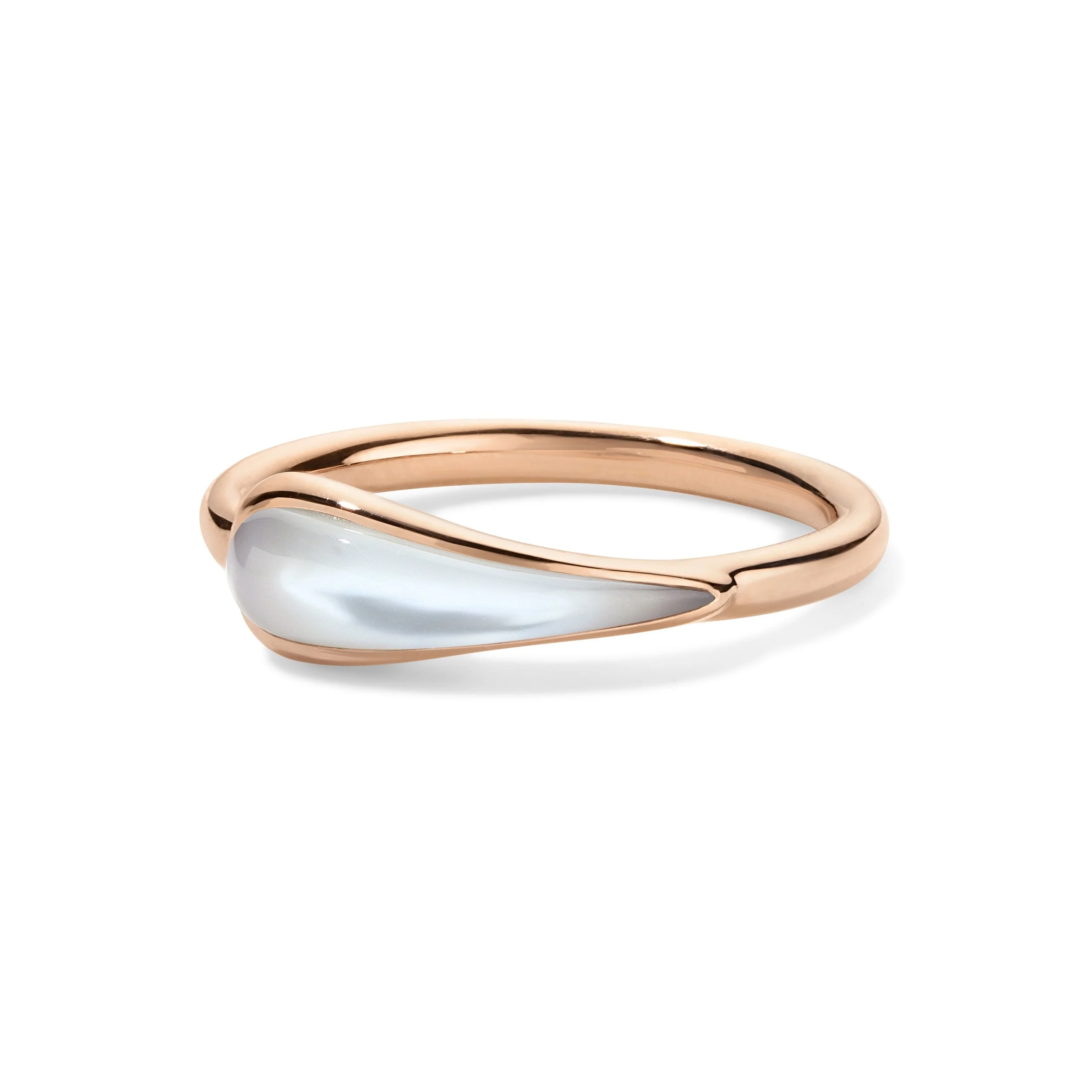 Orbit II Ring — 18K Rose Gold with White Mother of Pearl