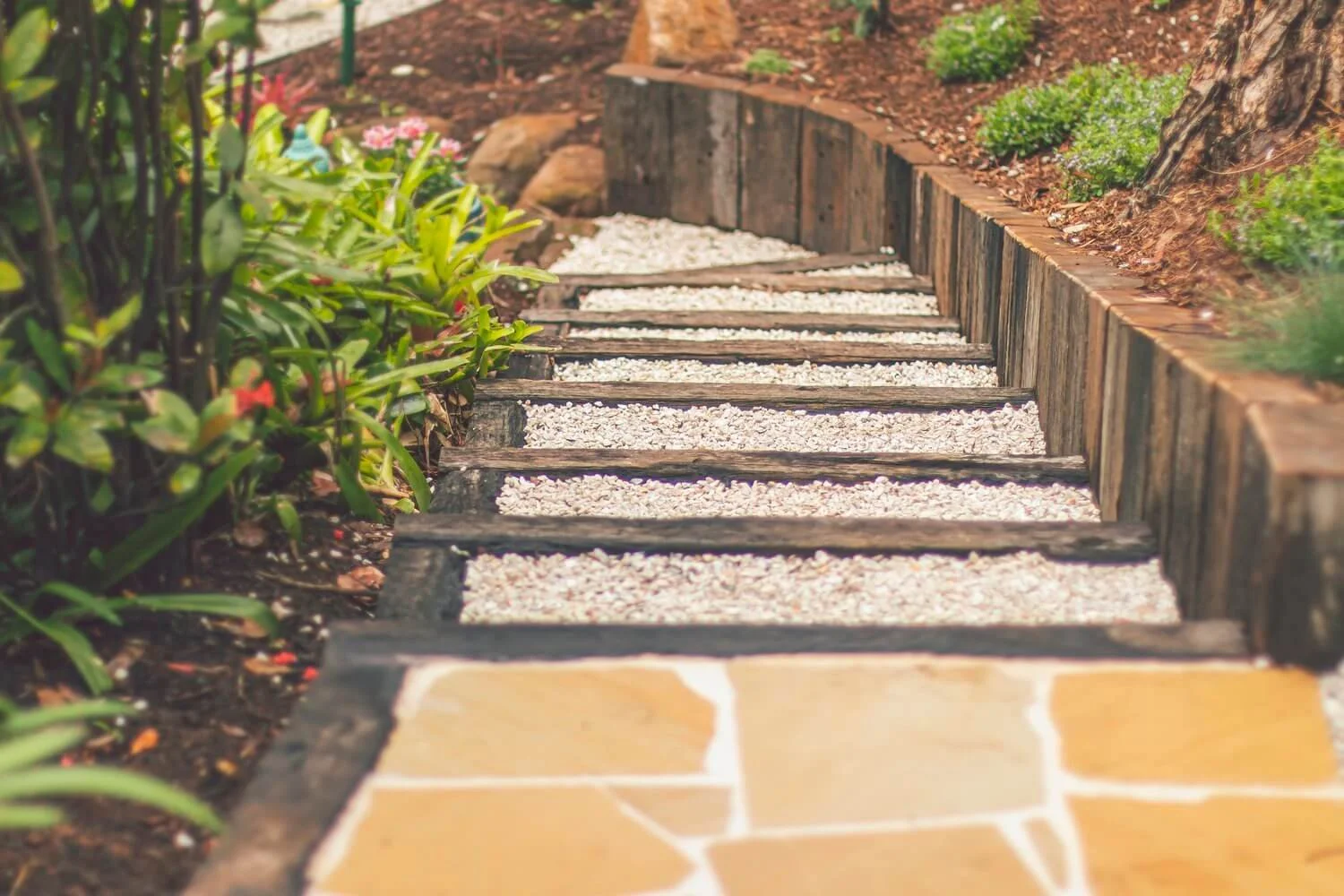 Railway Sleeper Steps