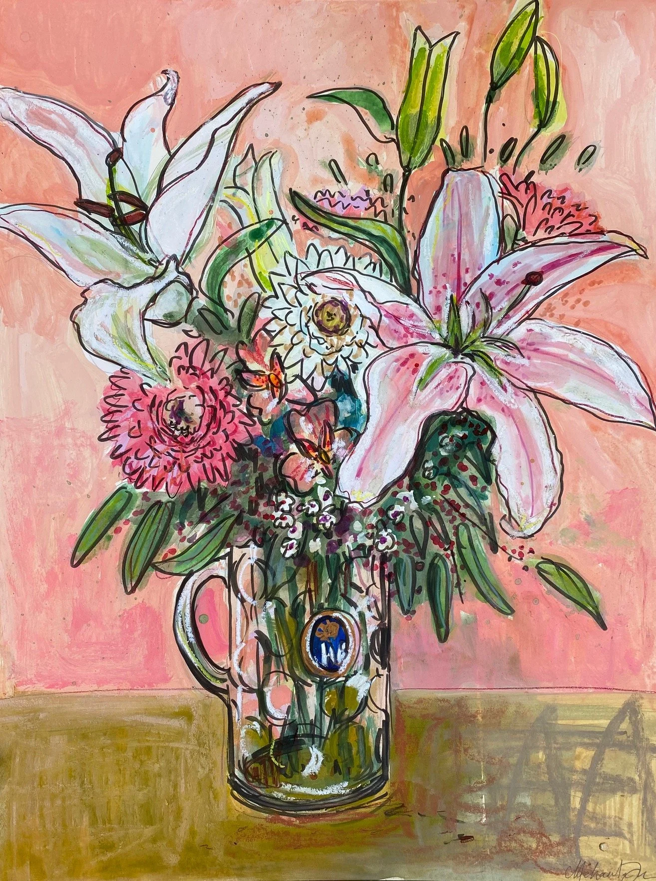 Lilies in a Vase - 9 x 12" Print