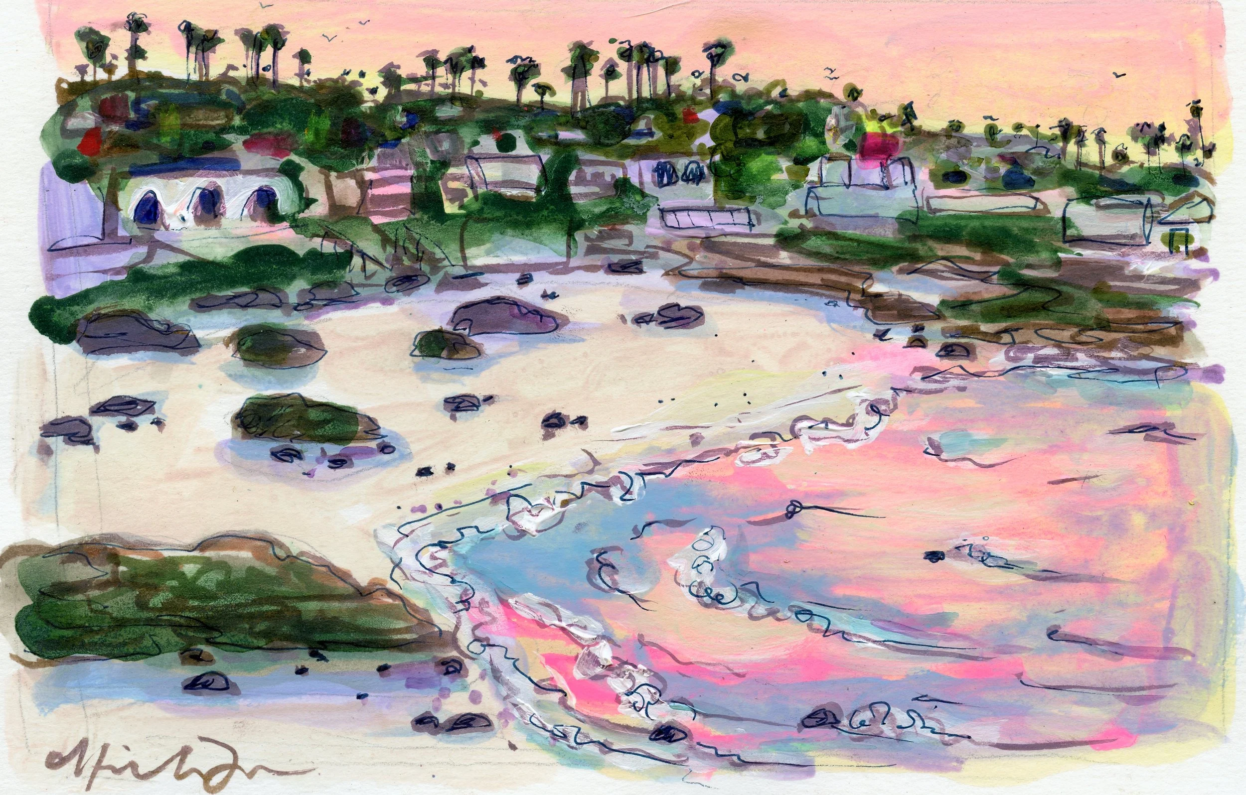 "Windansea Sunset" - 5 x 7" Mini Print