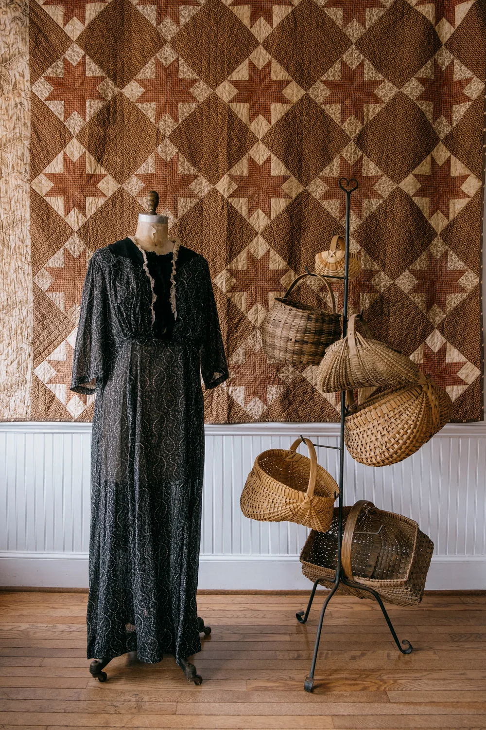 1900s Sheer Calico Dress  F O L K L I N G