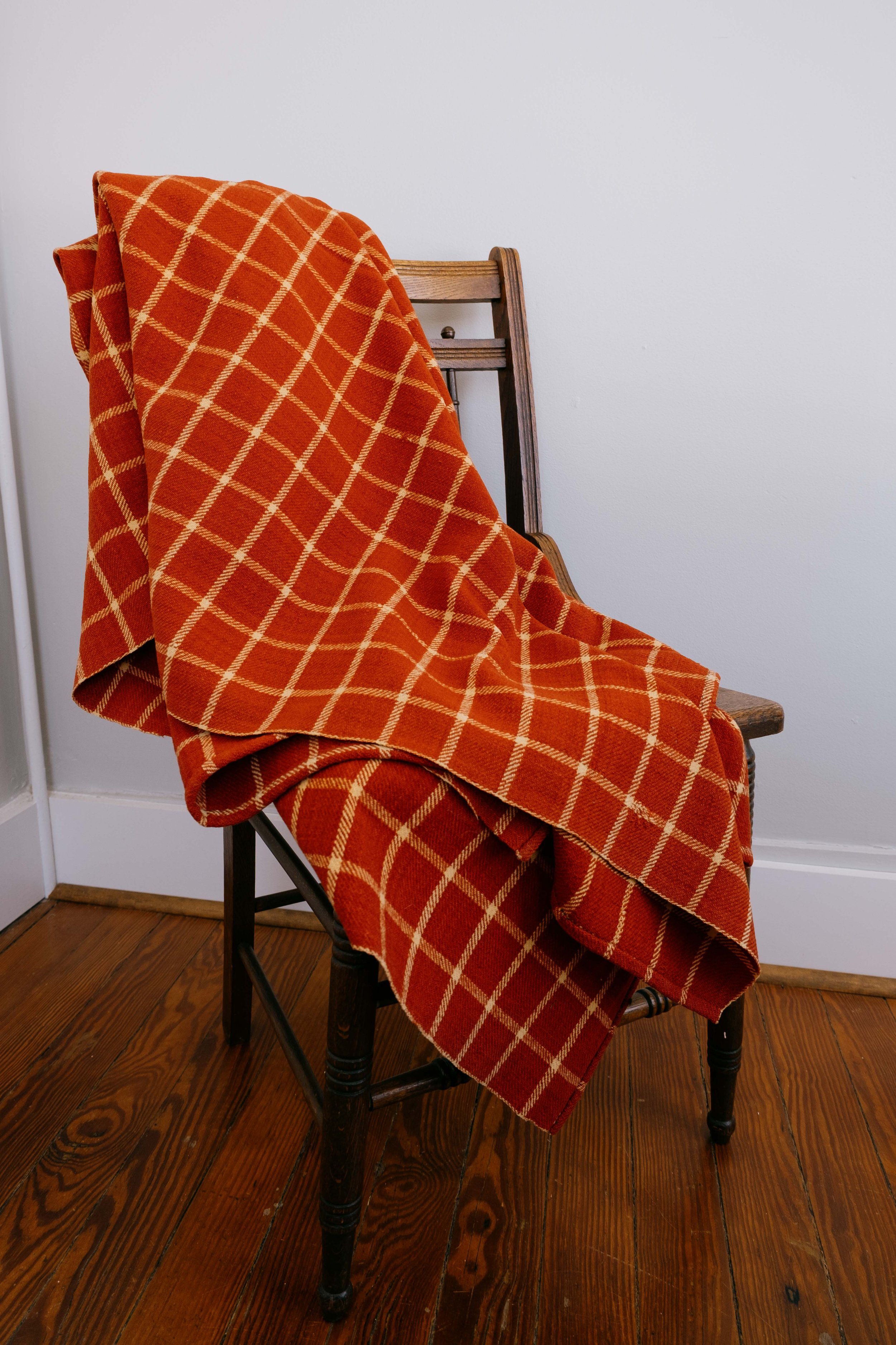 Red Current Plaid Early Wool Blanket