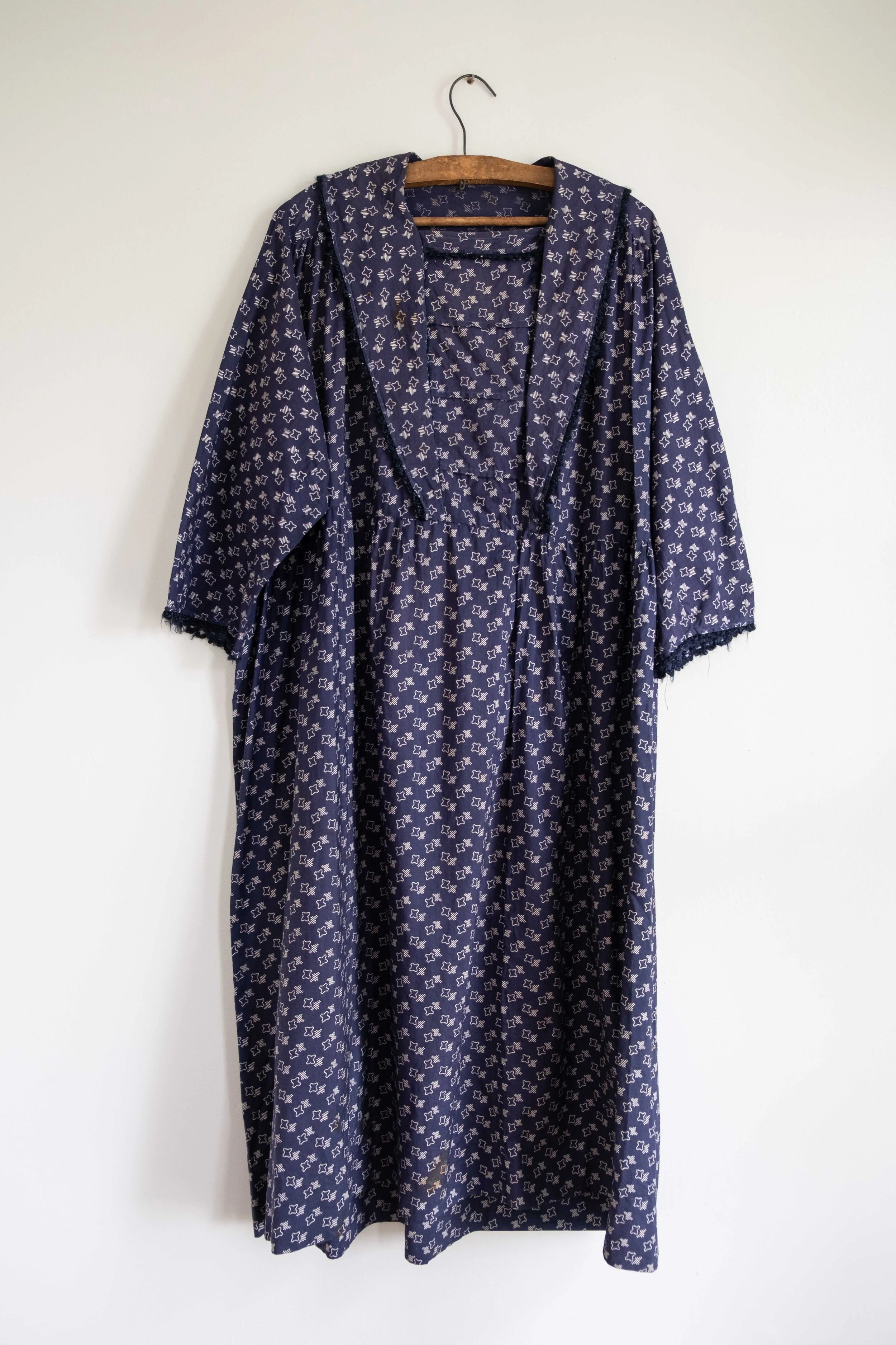 1910s Indigo Calico Dress