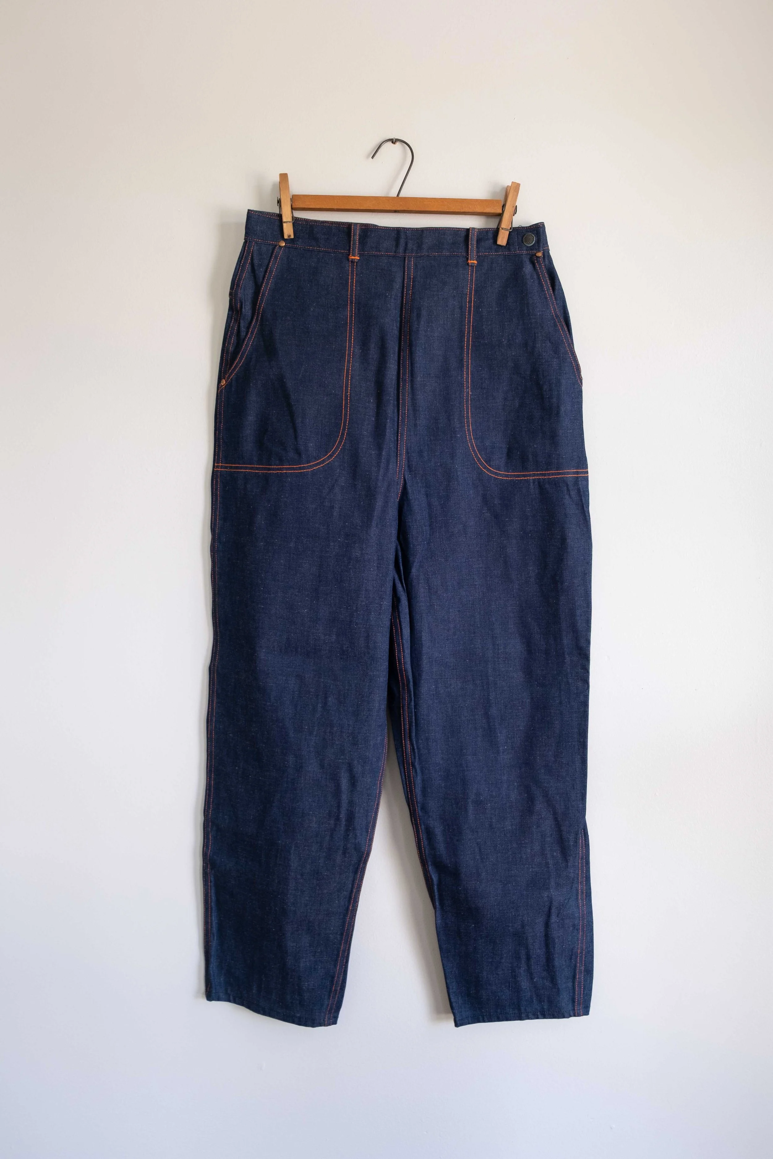 1950s Dark Wash Side Zip Jeans- 31" Waist