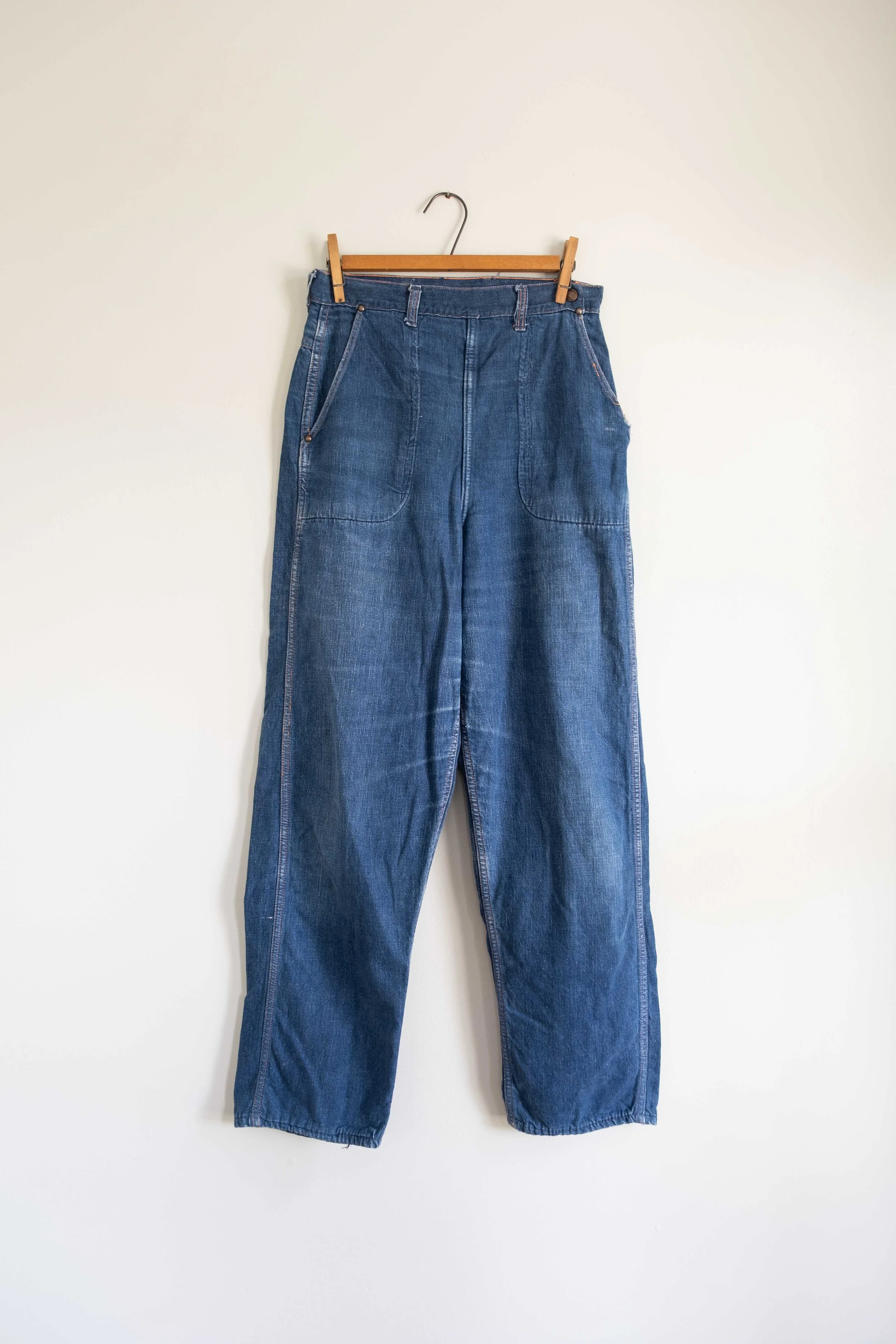 1950s Flannel Lined Side Zip Jeans- 28" Waist