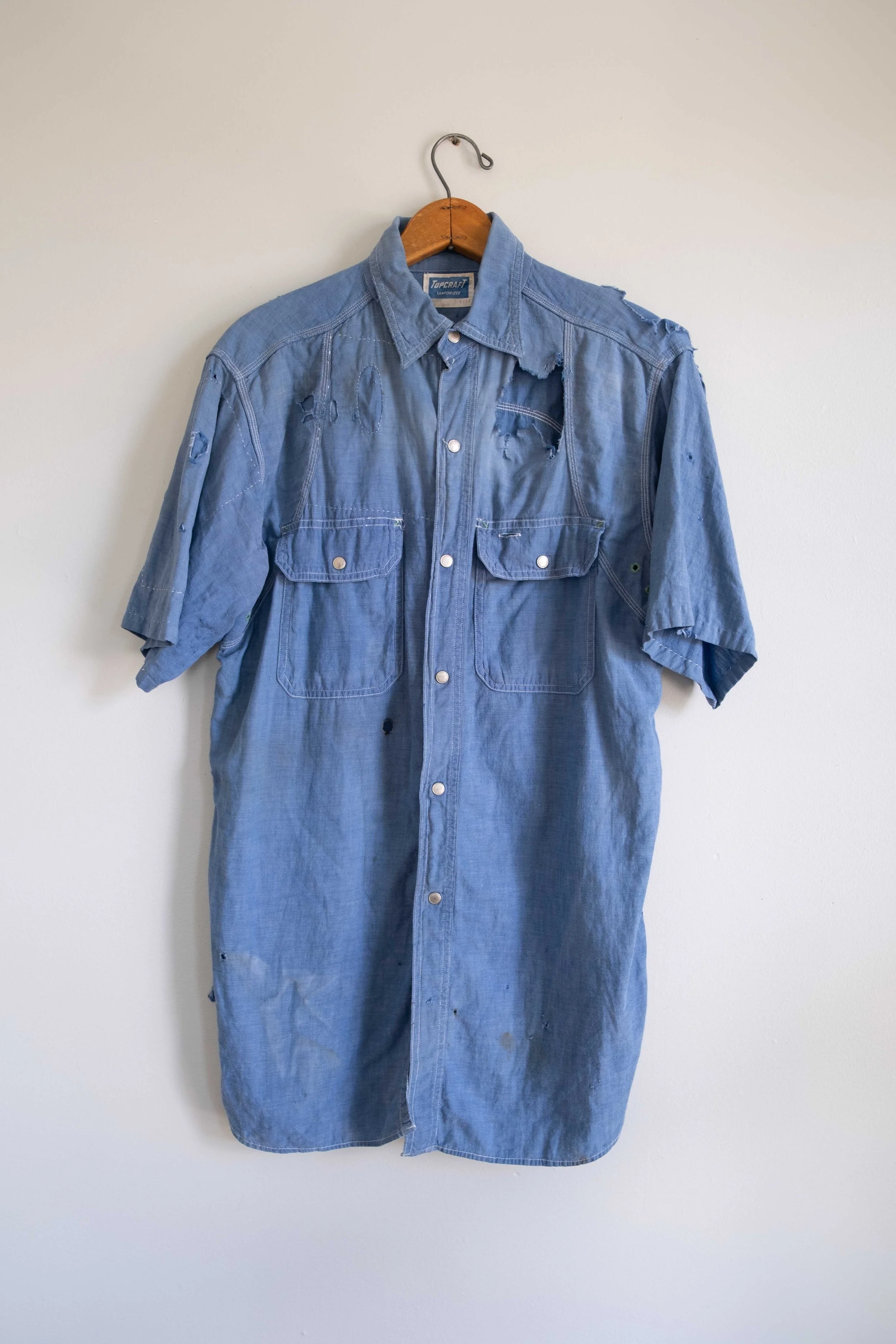 1950s Thrashed Chambray Snap Front
