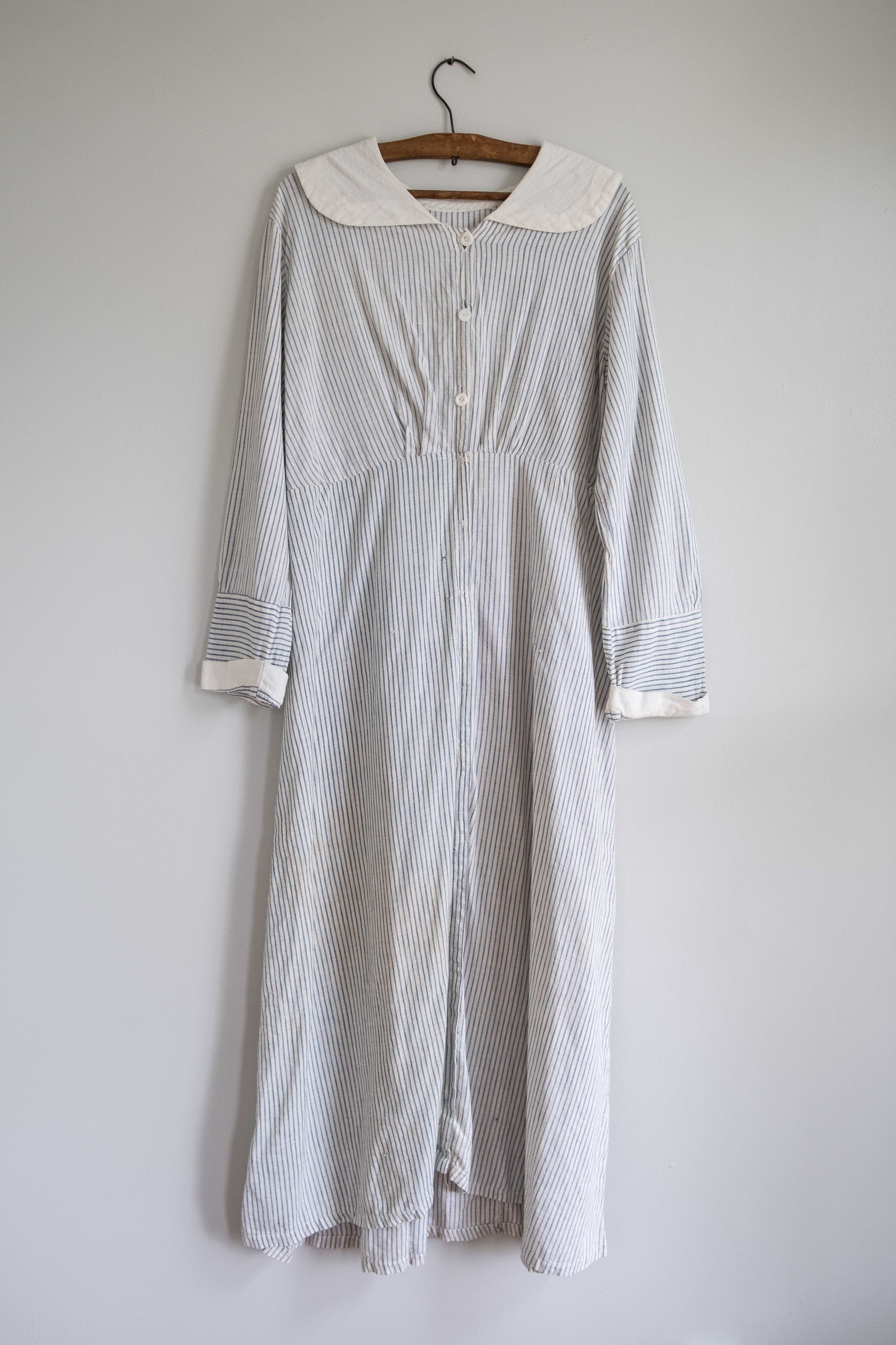 1910s Striped Cotton Day Dress