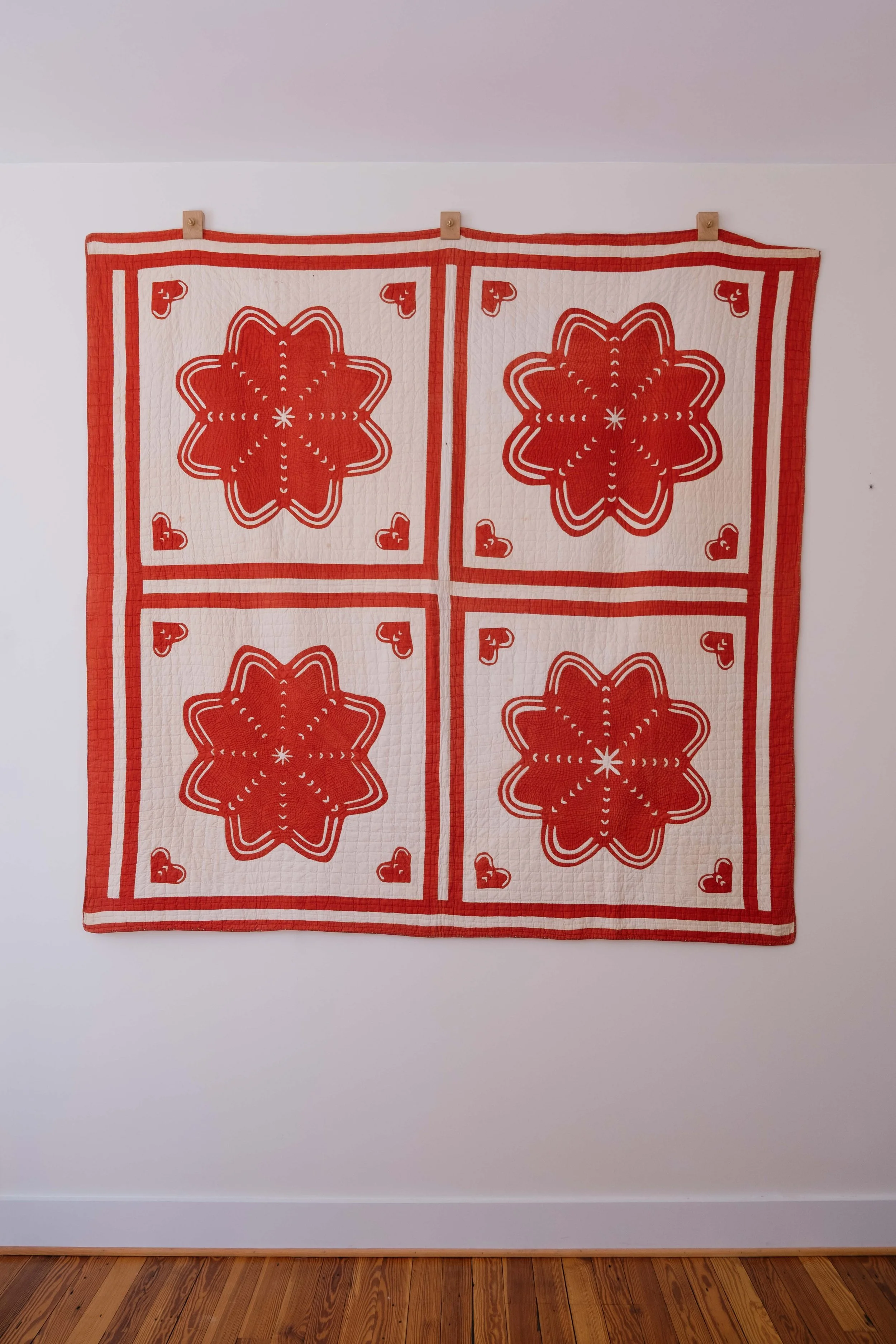 1890s Flower Heart Appliqué Quilt