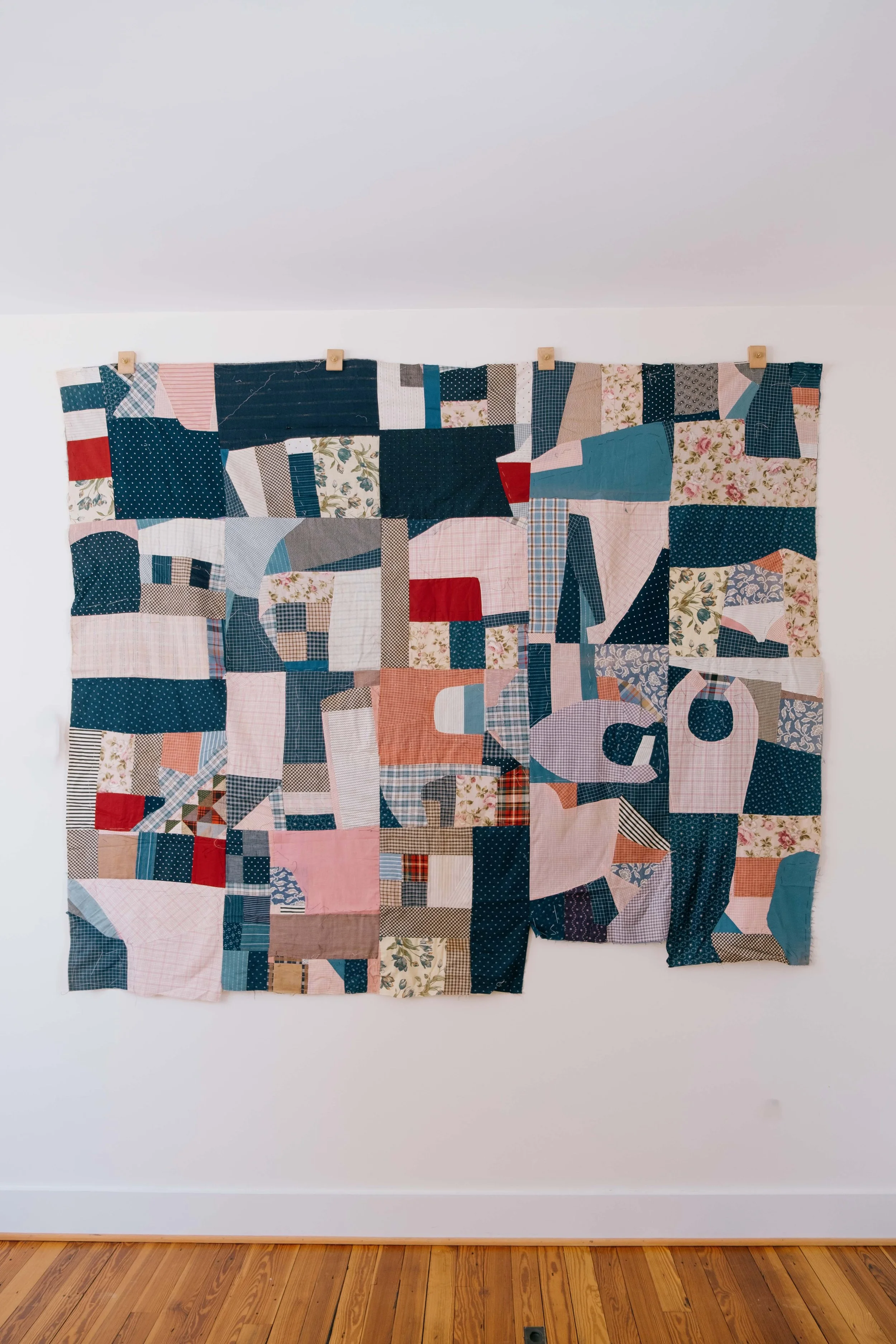 1930s Crazy Calico Make Do Quilt Top