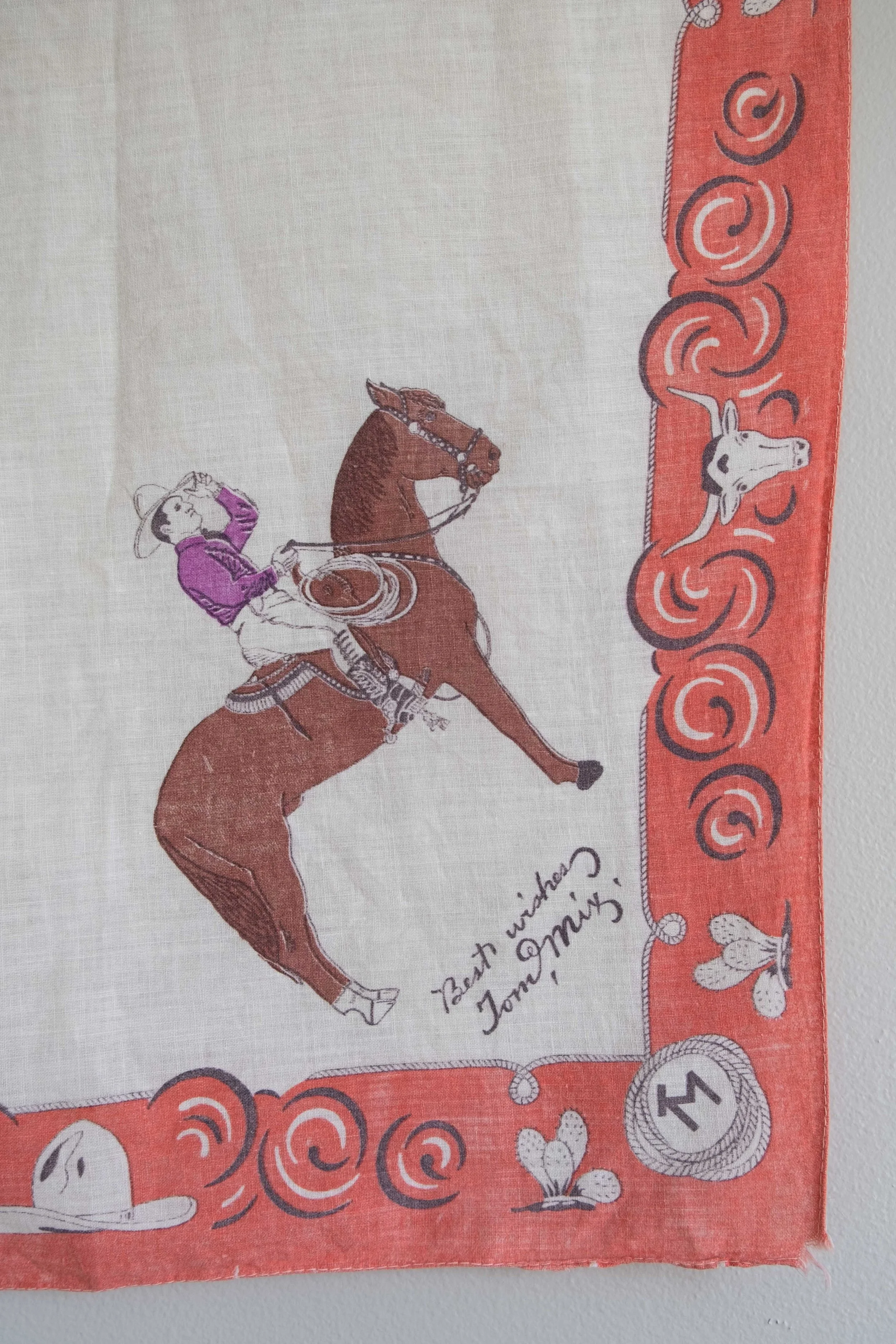 1930s Tom Mix "Best Wishes" Bandana