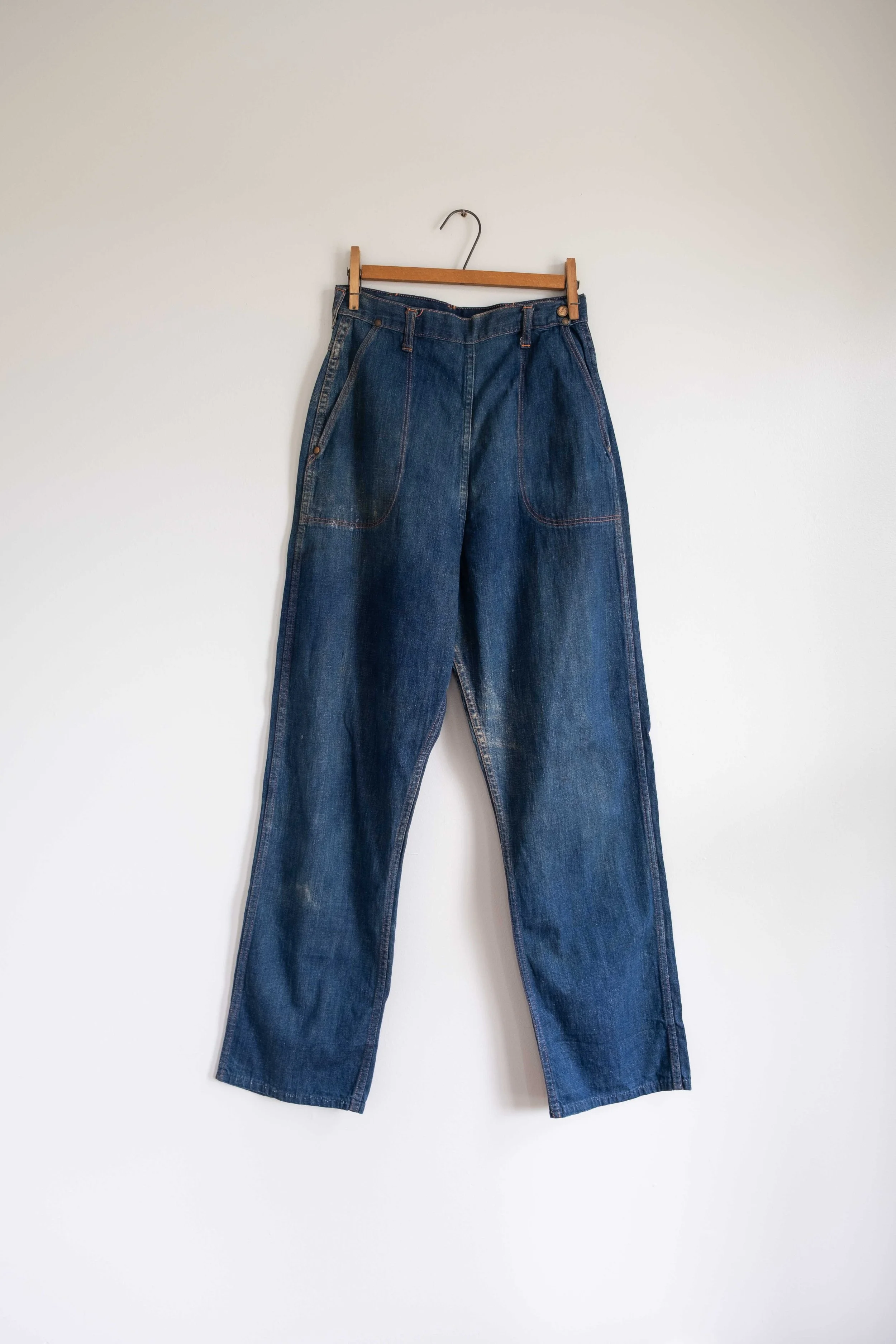 1950s "Jeanies" By Blue Bell Side Zip Jeans- 27"-28" Waist
