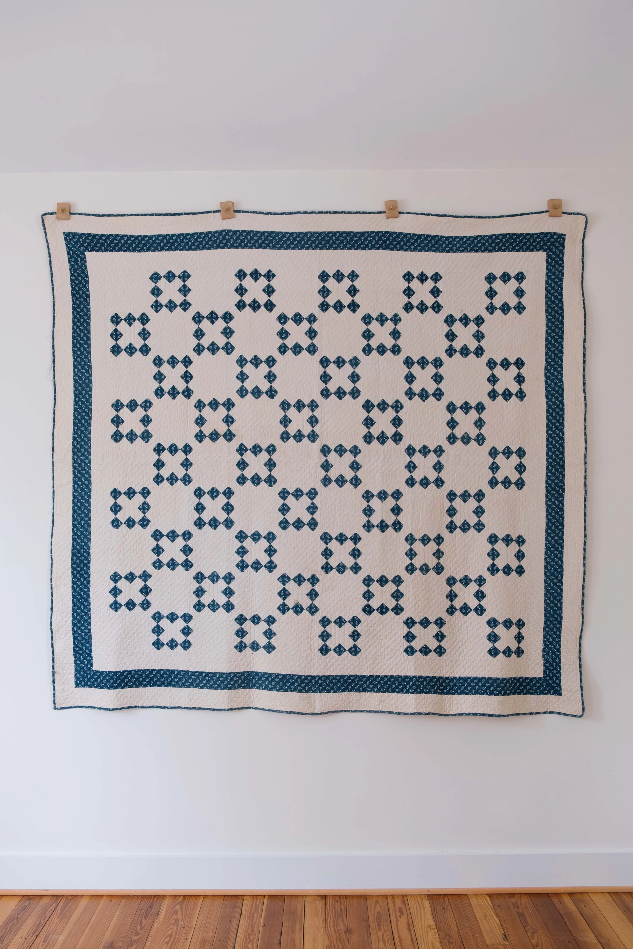 1880s Blue Calico X Quilt