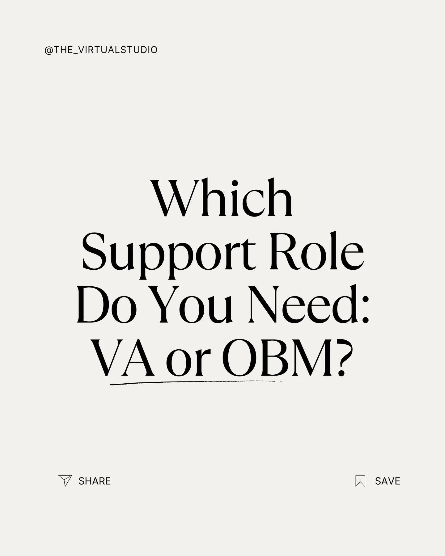 Which Support Role Do You Need? VA or OBM?

A VA is your &ldquo;get-it-done&rdquo; person. They jump in and handle the tasks that don&rsquo;t need you specifically, but absolutely need to get done.

An OBM is your &ldquo;big-picture manager.&rdquo; T