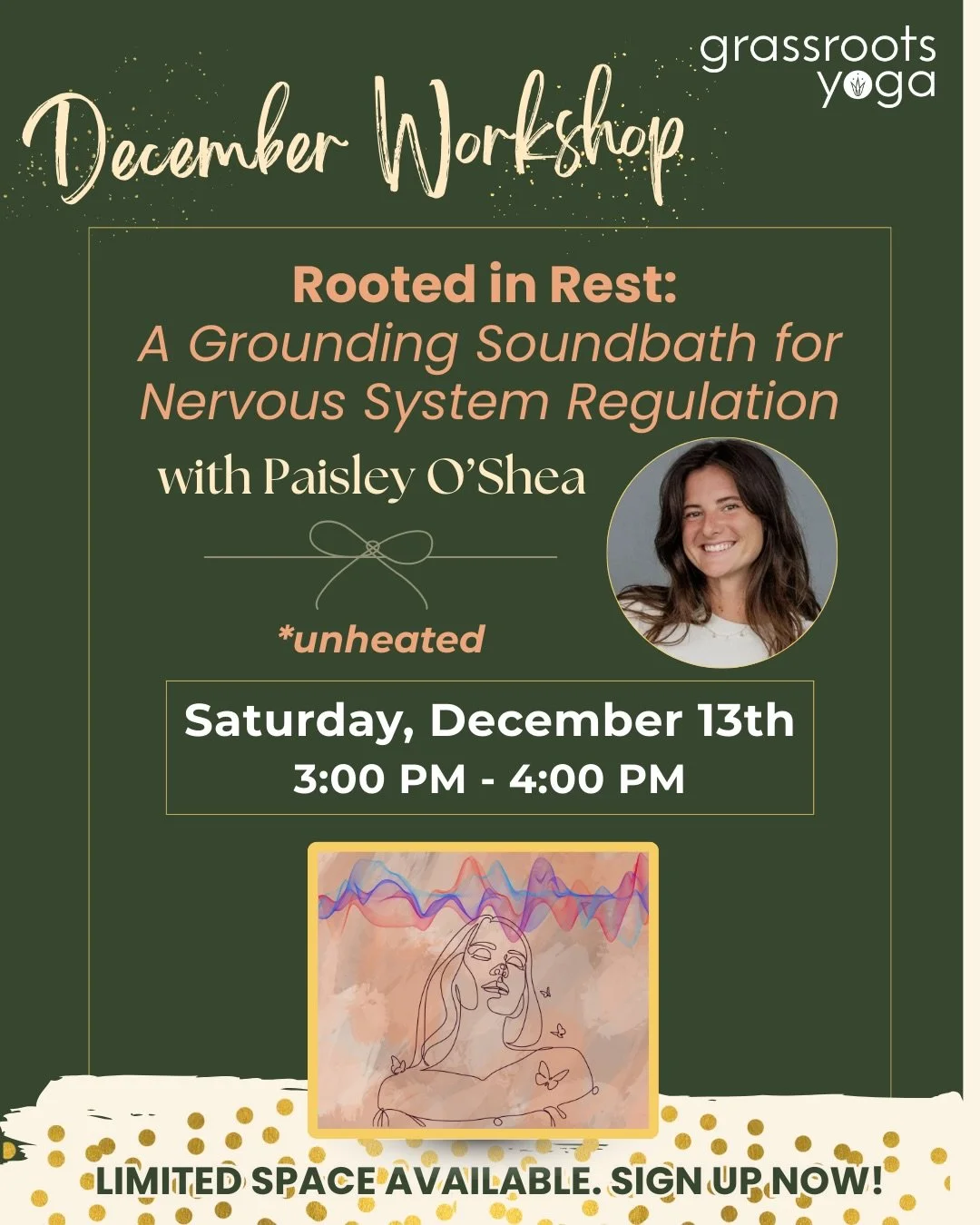 Chaos and your nervous system are not friends 🙅&zwj;♀️

Join @paisleyoshea this Saturday for Rooted in Rest: A Grounding Sound Bath for Nervous System Regulation, a soul-soothing, unheated sound journey designed to melt you back into calm, clarity, 
