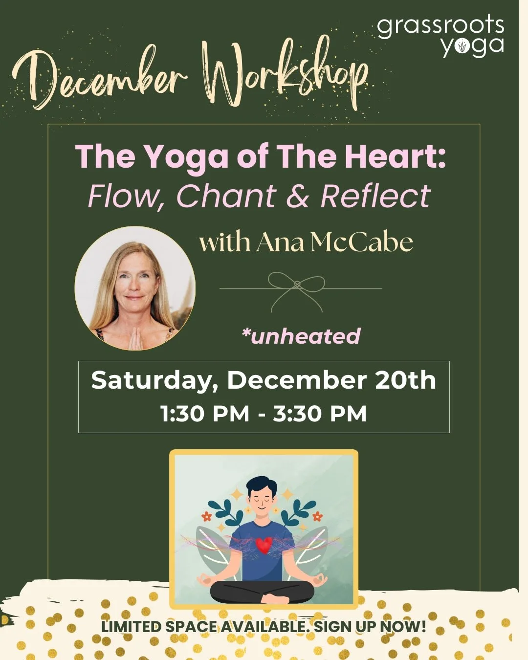 Feeling pulled in a hundred directions this time of year?

Join @anamccabeyoga tomorrow, Dec. 20, for a heart-centered vinyasa master class designed to help you slow down, breathe deeper, and reconnect with what really matters. 🧘🏼&zwj;♀️

Through m