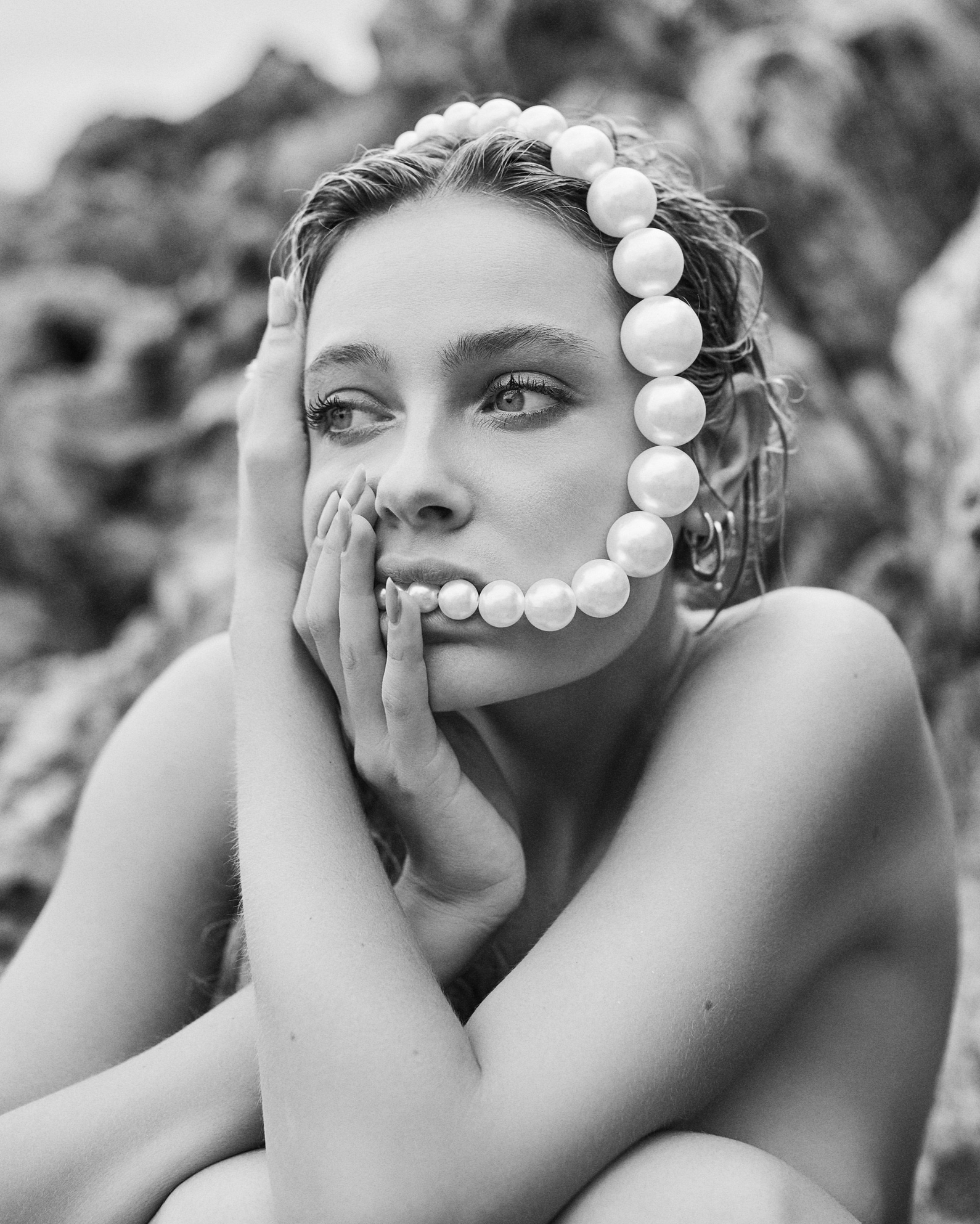 Sarah with pearls