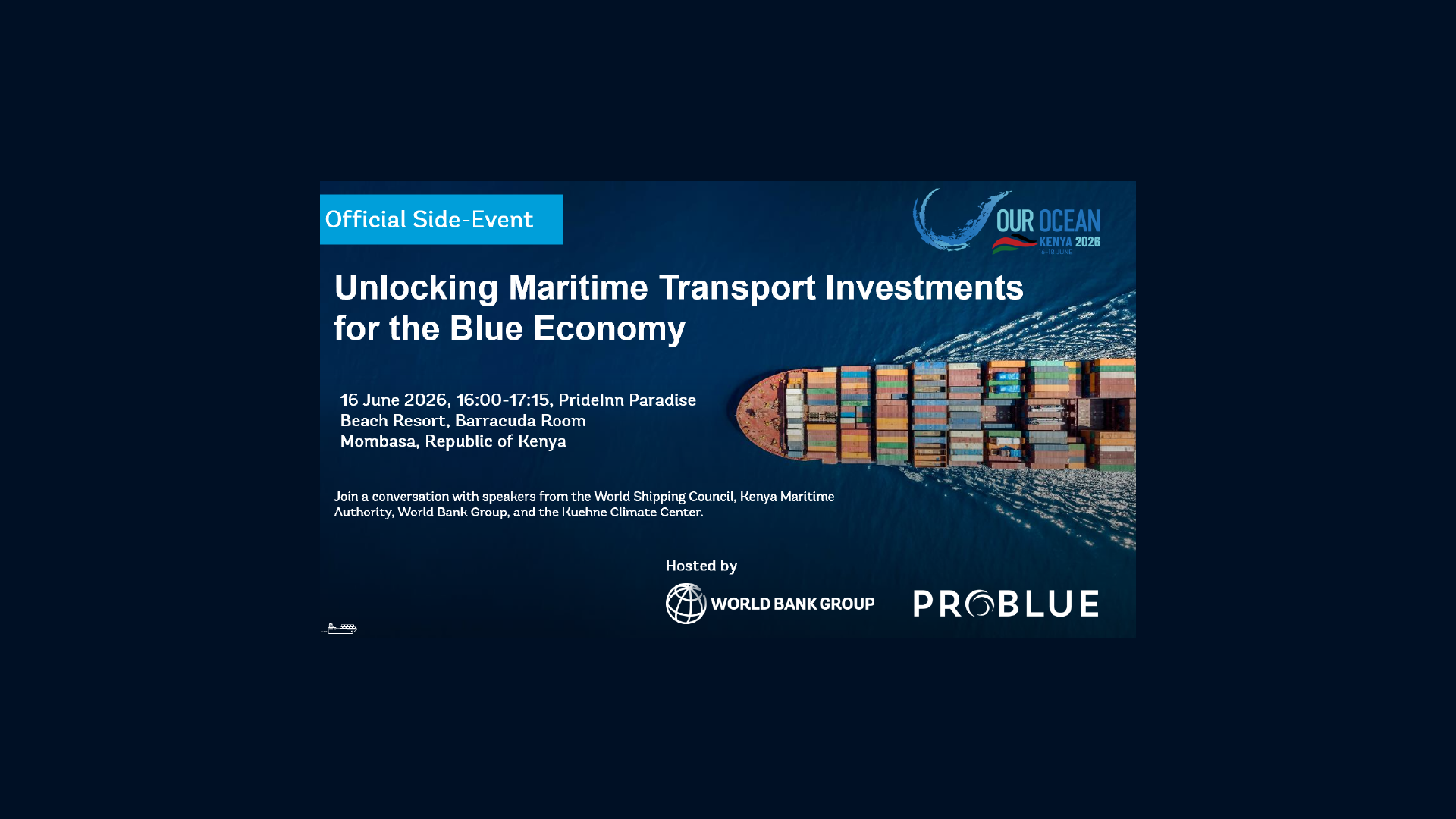 Unlocking Maritime Transport Investments for the Blue Economy