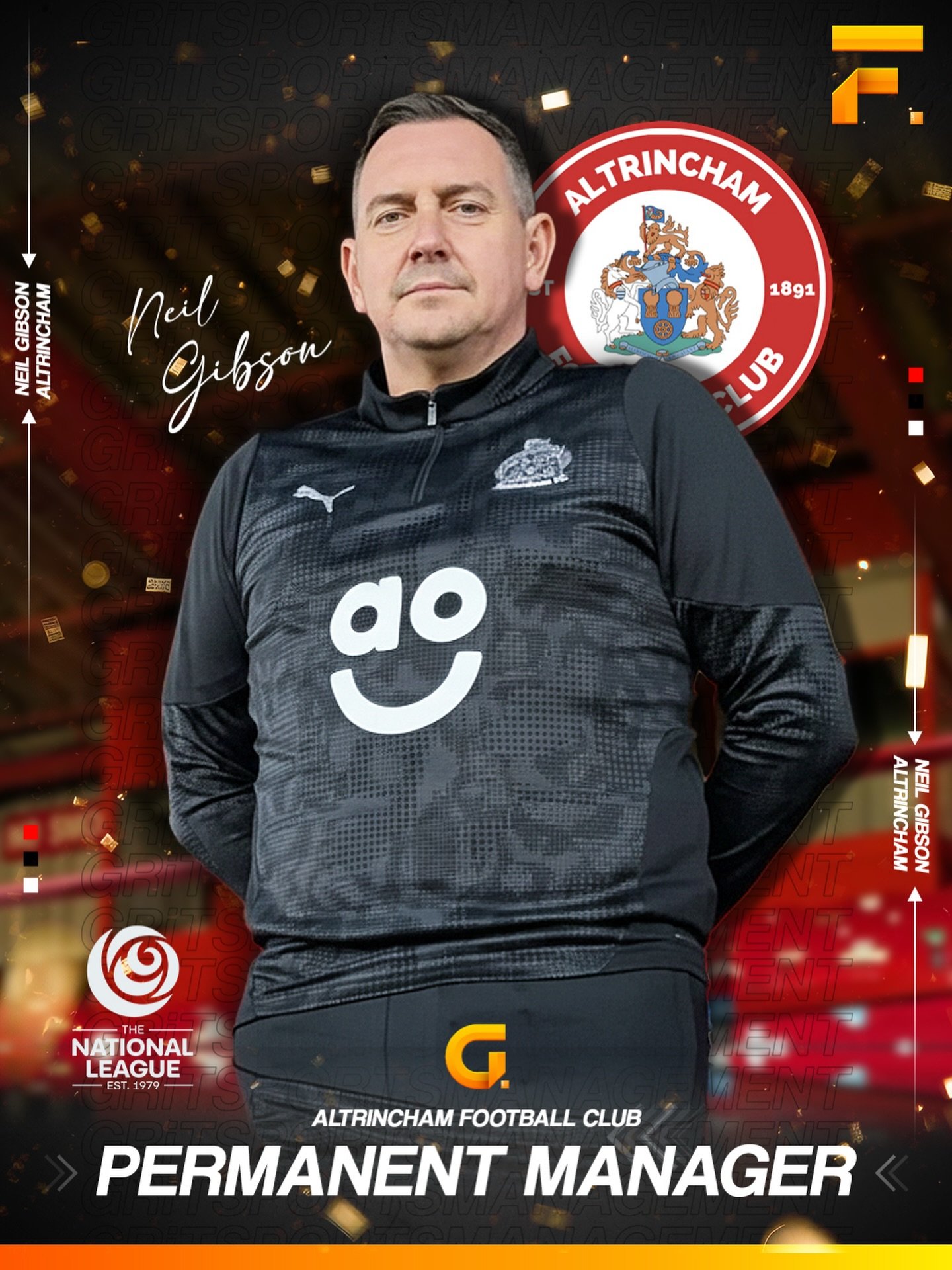 NEIL GIBSON 🤝🏻

It&rsquo;s permanent! After a successful term as interim, Neil signs a permanent deal. Lee jones also stays on as assistant! 

#neilgibson #leejones #altrincham