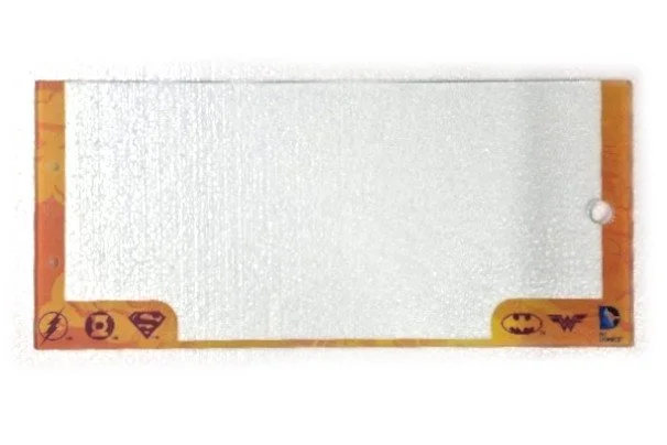 A blank character-themed toaster with icons of various symbols from superhero and superhero-related genres along the bottom edge.