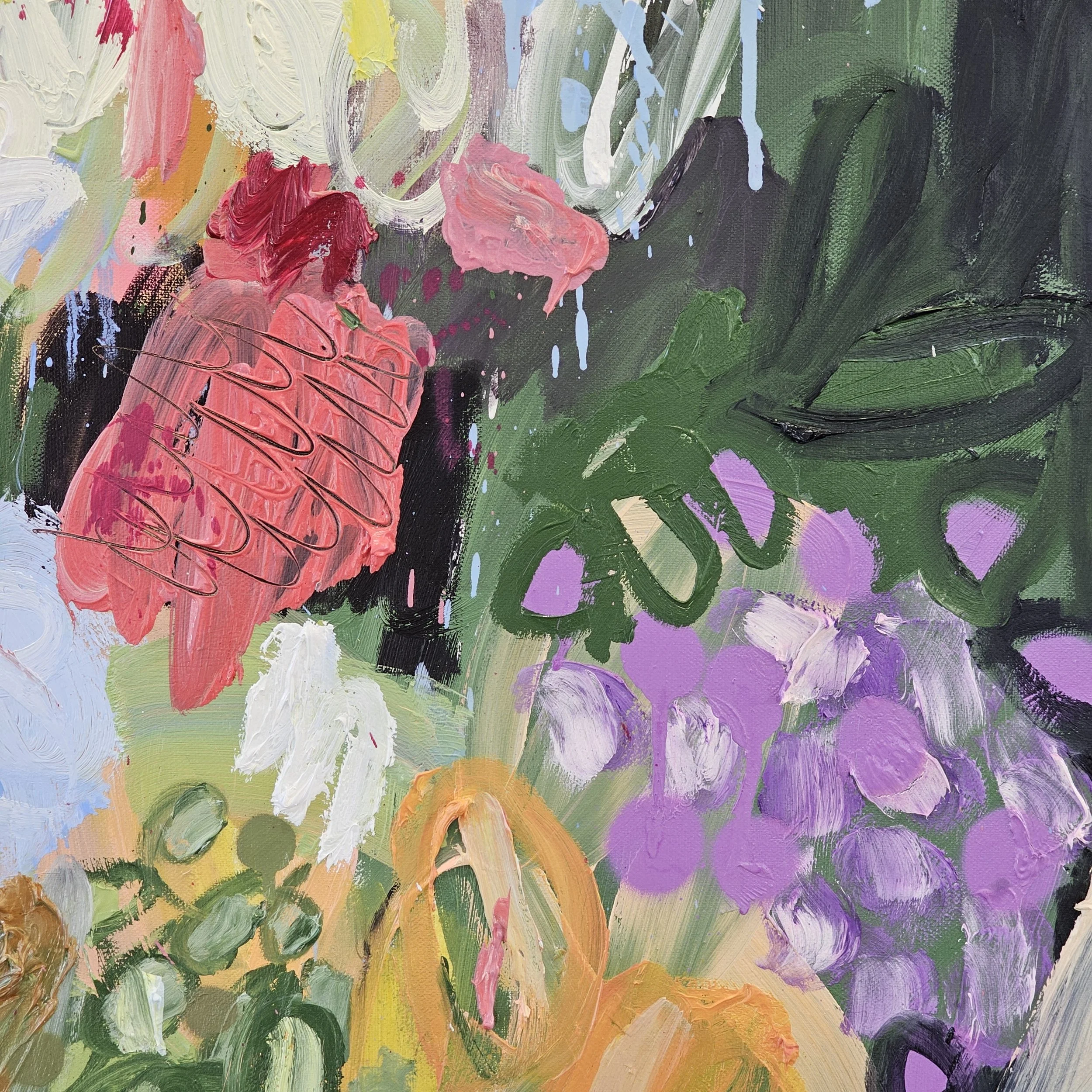 Seventh Circle Artworks Clare Chinnery Push Pineapple Shake A Tree oil spray paint original 1850 close up 1.jpg