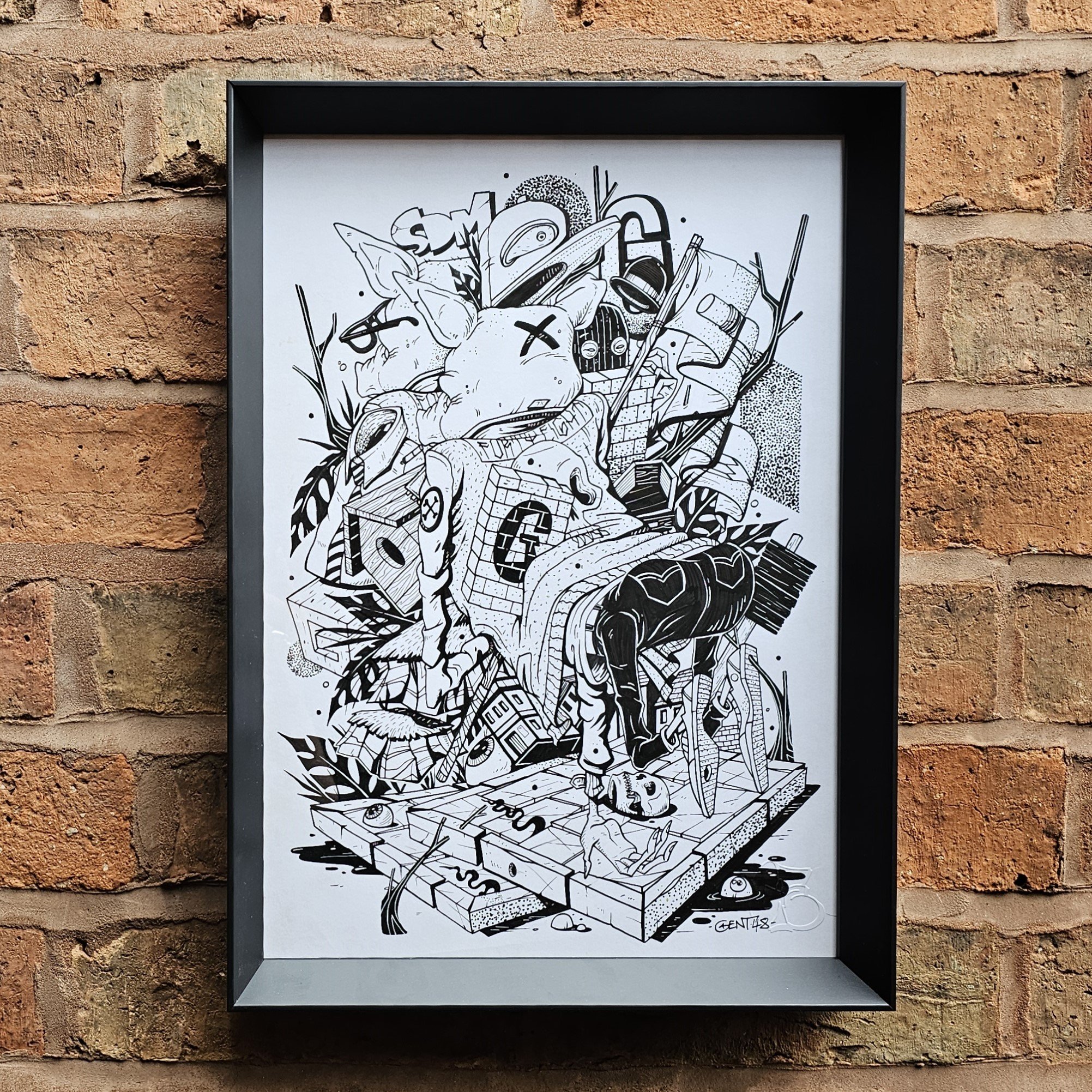 Gent 48 Floating Pig and Pavement Original framed.jpg