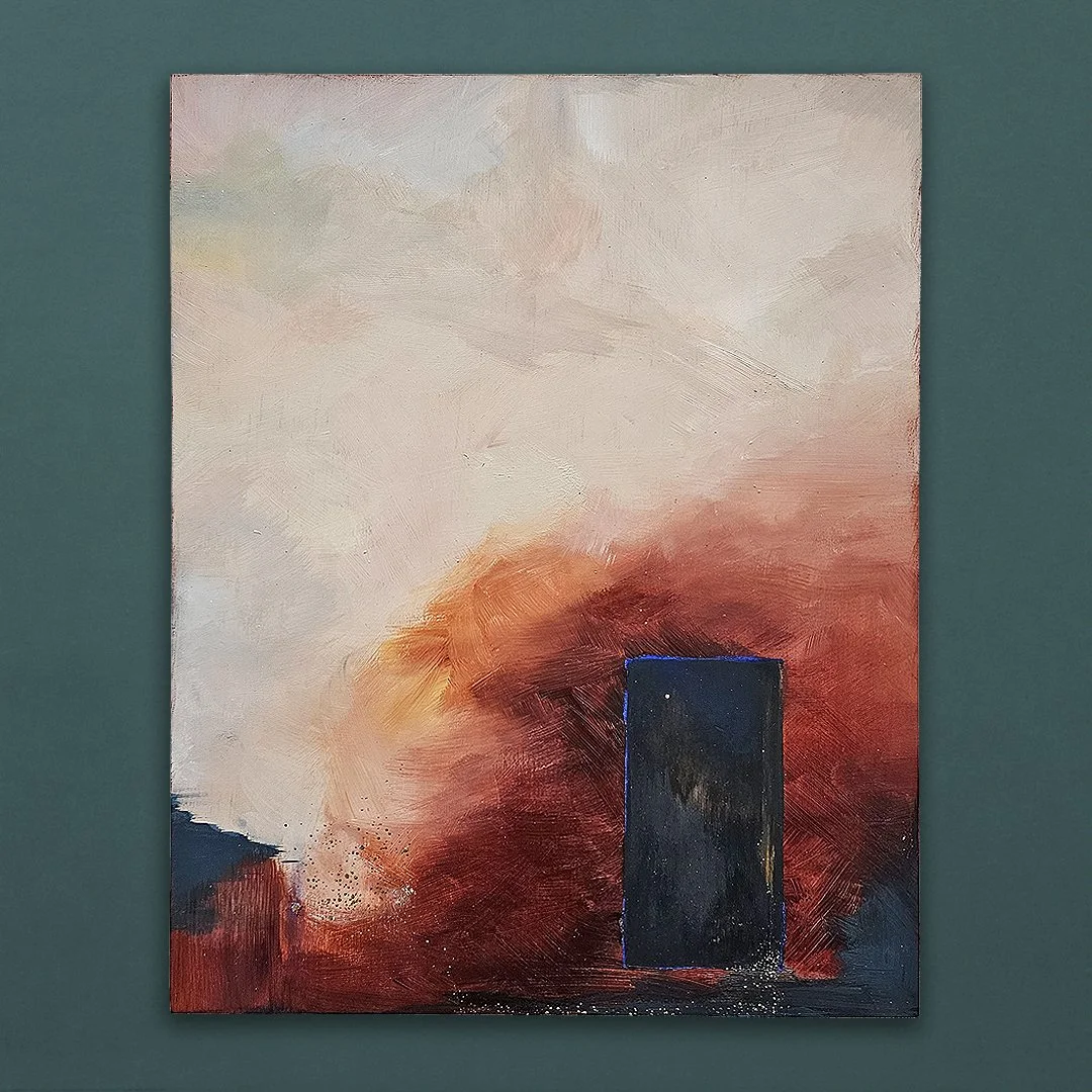 A luminous abstract work by Hannah Pugh inspired by the “city of nine gates” philosophy — a reflection on the doors we open, close or leave ajar