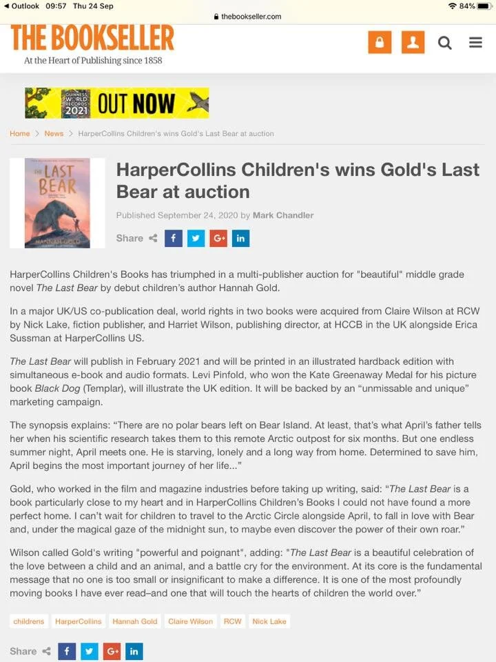 HarperCollins Children’s wins Gold’s The Last Bear at auction 