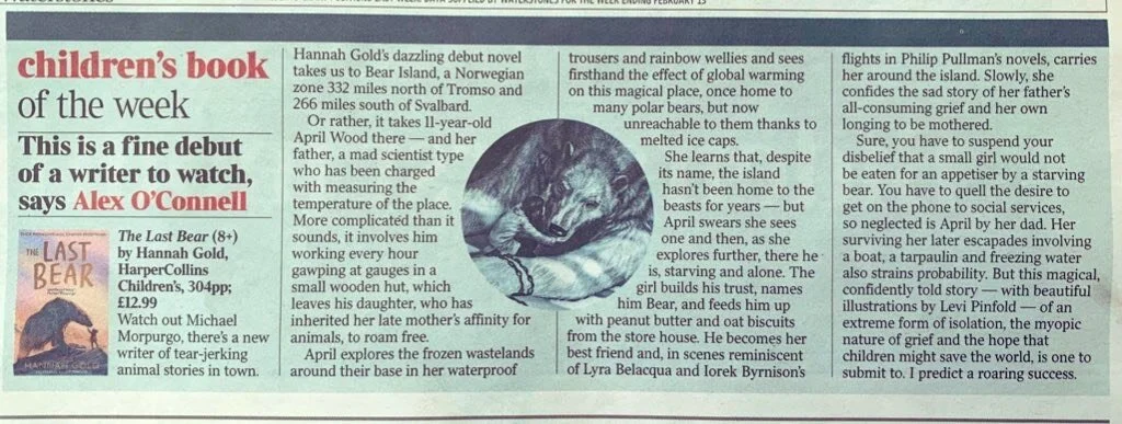 The Last Bear is The Saturday Times Children's Book of the Week